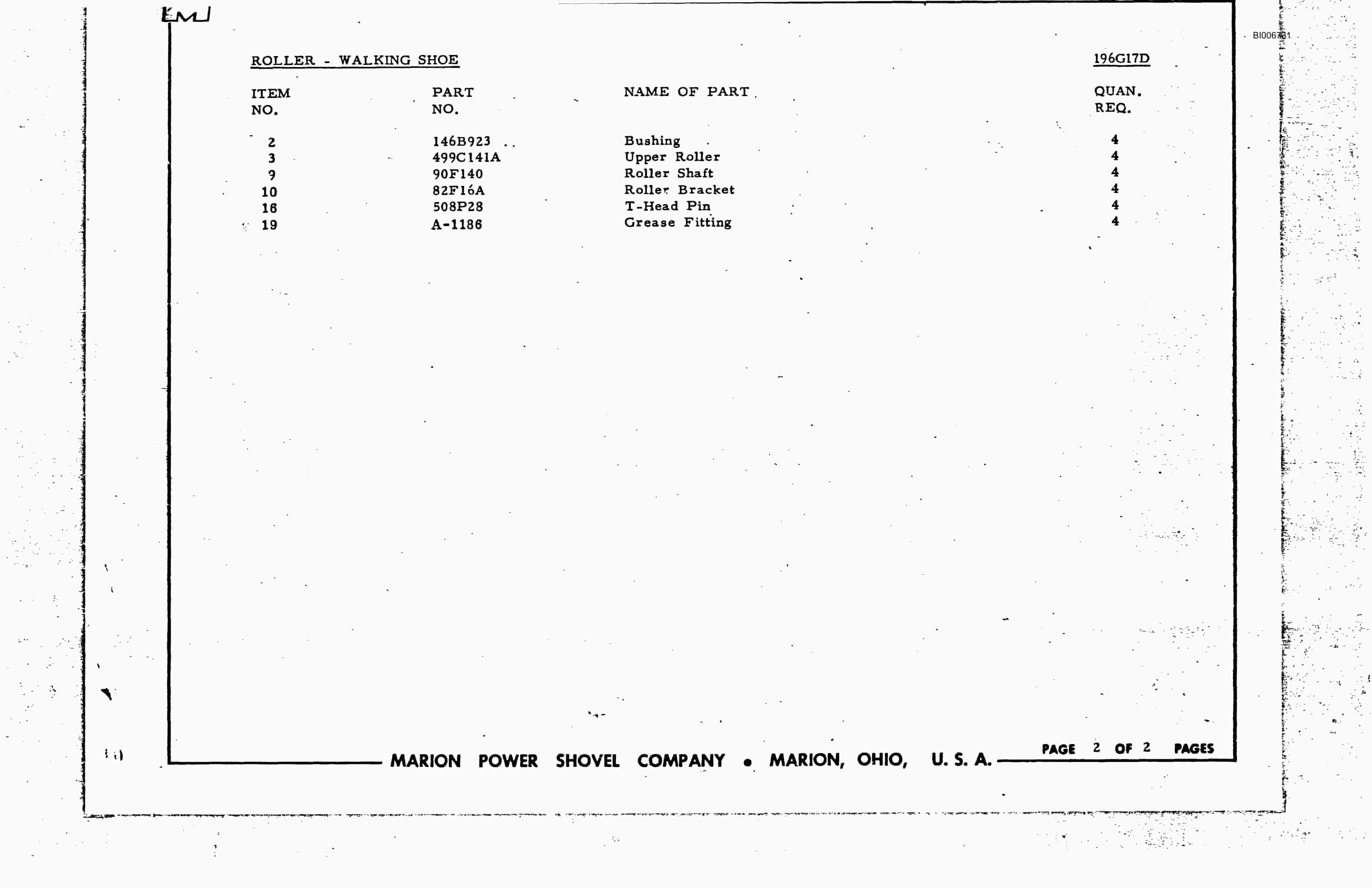 Bucyrus 8200 Technical Manual BI006731-4