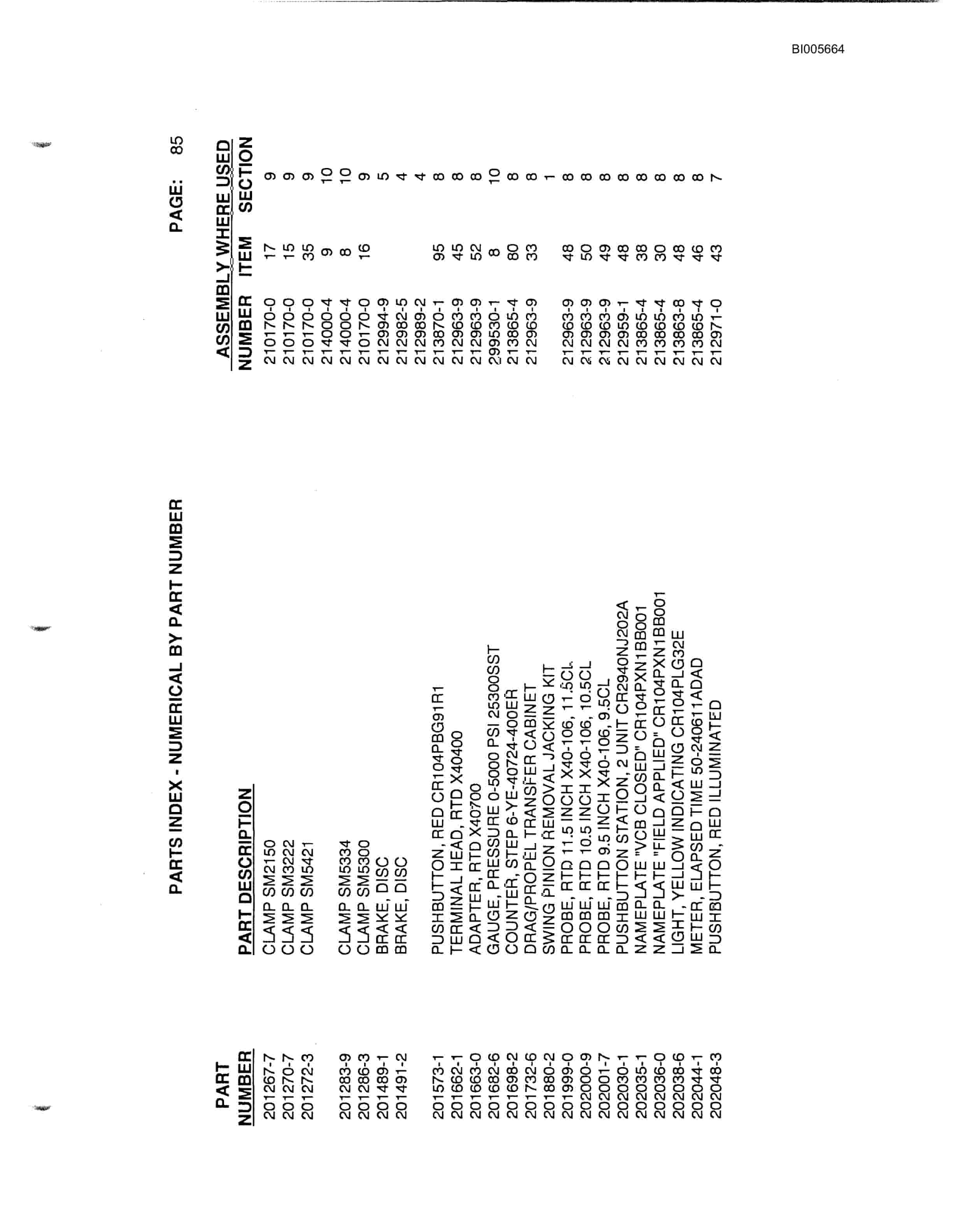 Bucyrus 8200 Walking Dragline Parts Catalog BI005664-4
