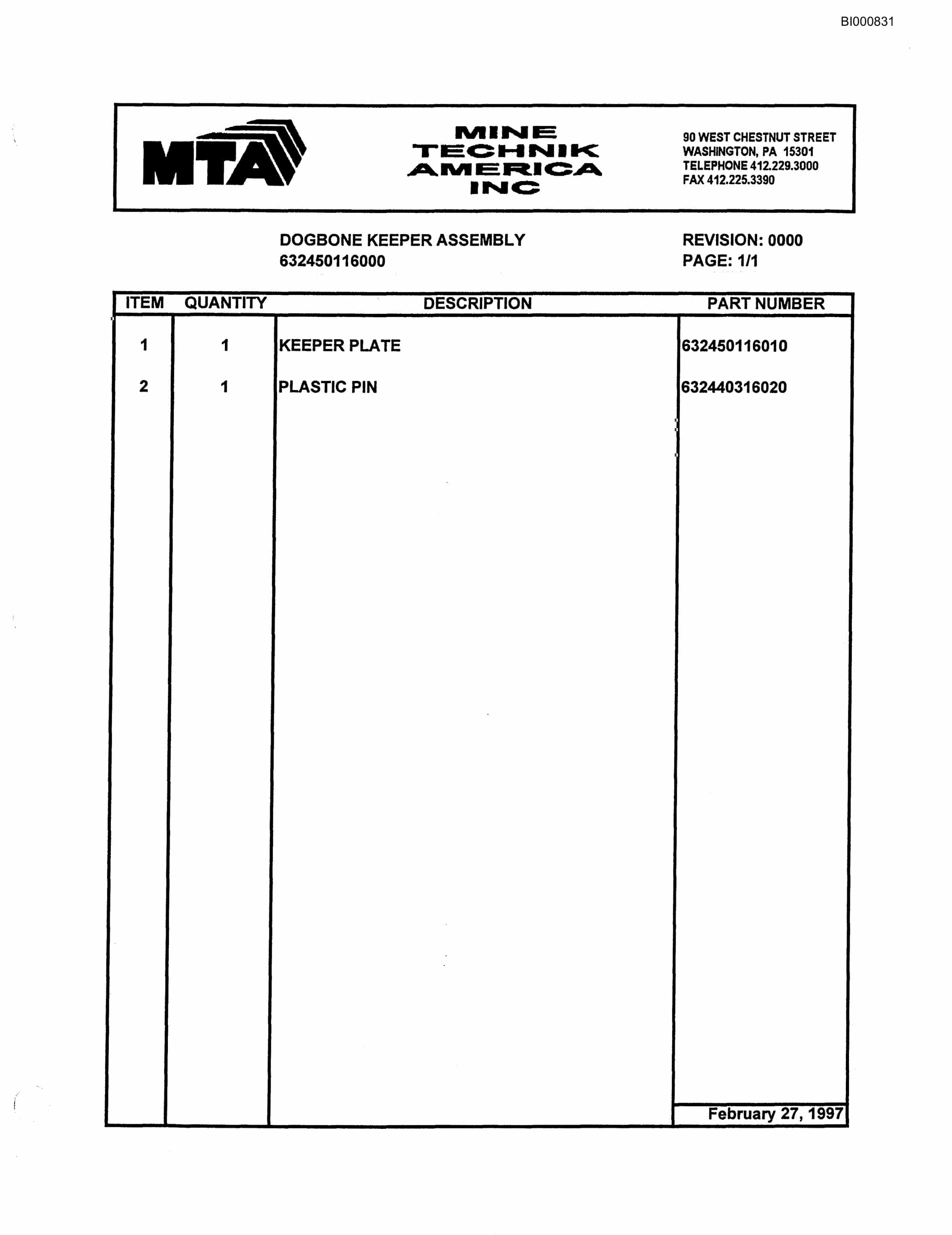 Bucyrus 84 Mining System I AFC Parts Catalog BI000831-2