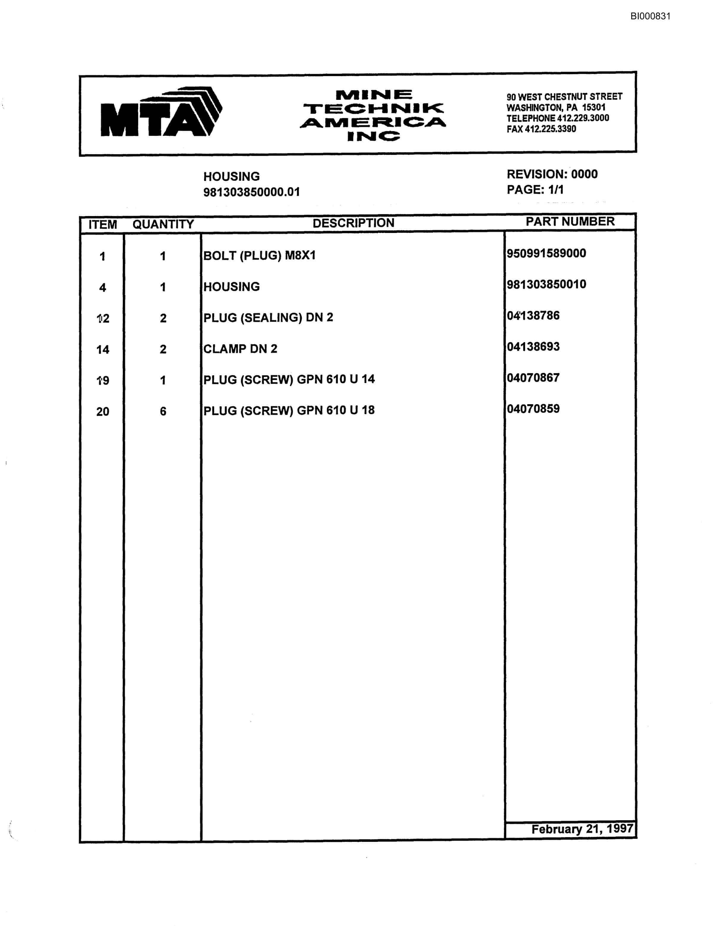 Bucyrus 84 Mining System I AFC Parts Catalog BI000831-3