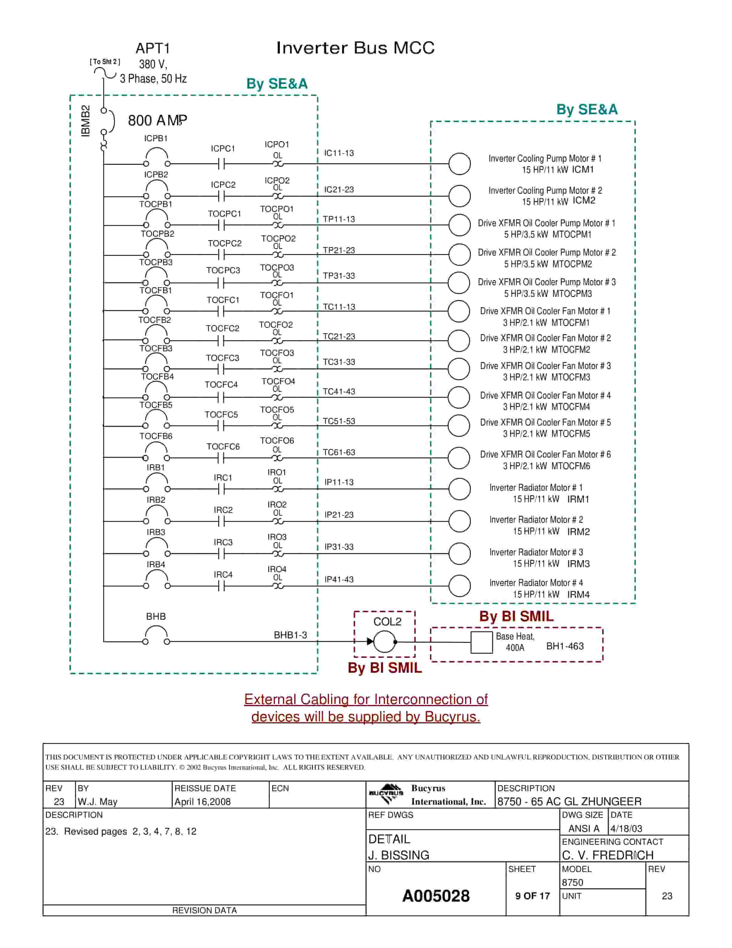 Bucyrus 8750 - 65 AC GL Zhungeer Wiring Diagrams A005028-2