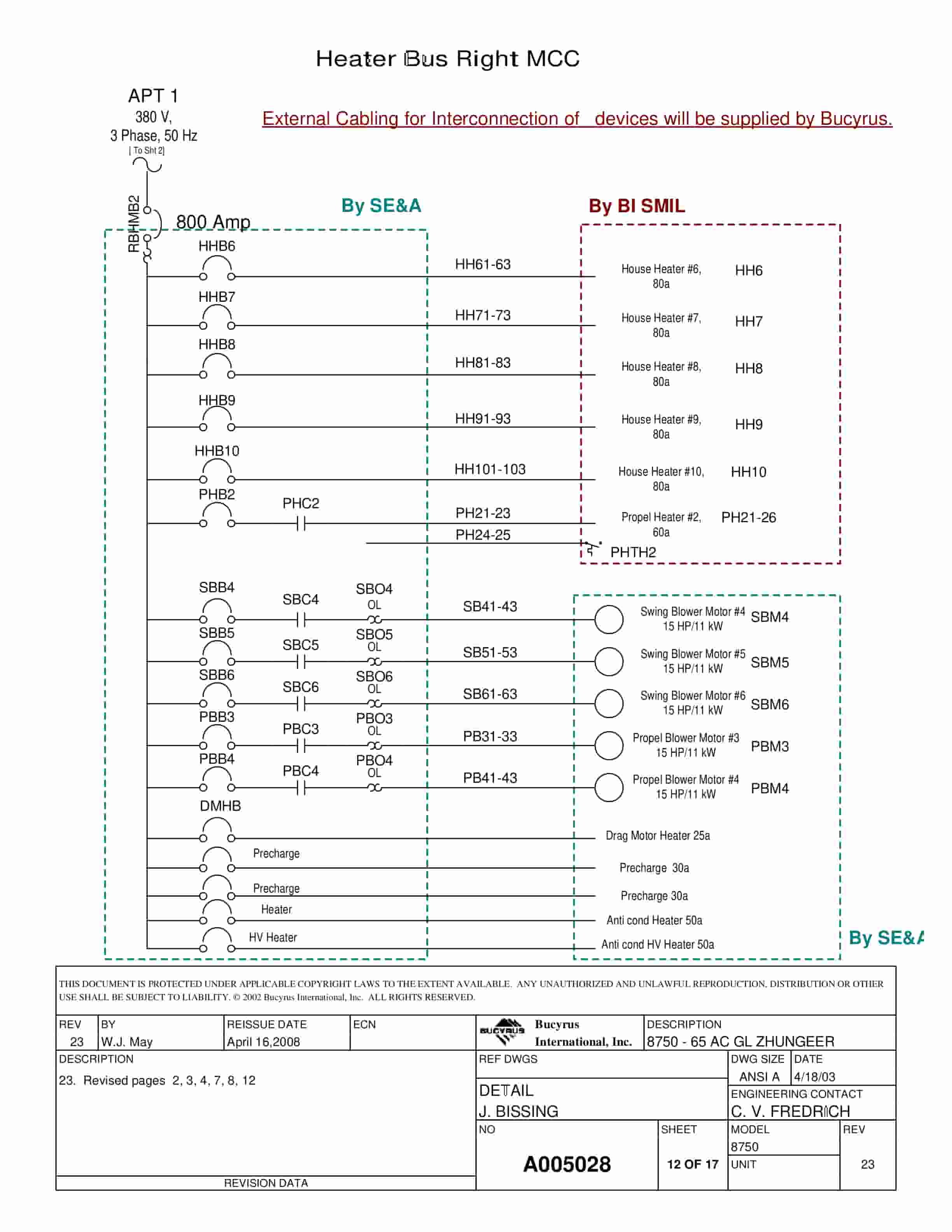 Bucyrus 8750 - 65 AC GL Zhungeer Wiring Diagrams A005028-3