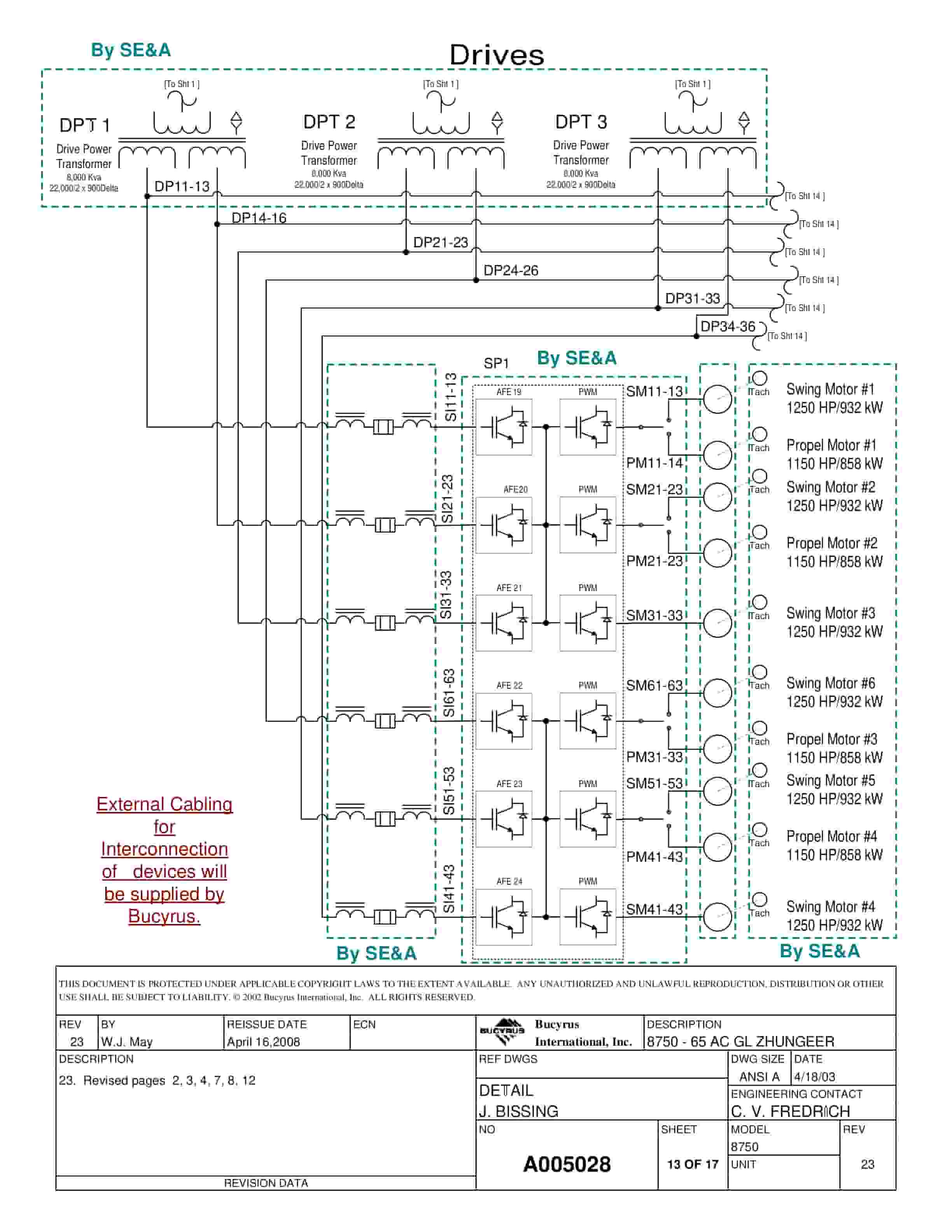 Bucyrus 8750 - 65 AC GL Zhungeer Wiring Diagrams A005028-4