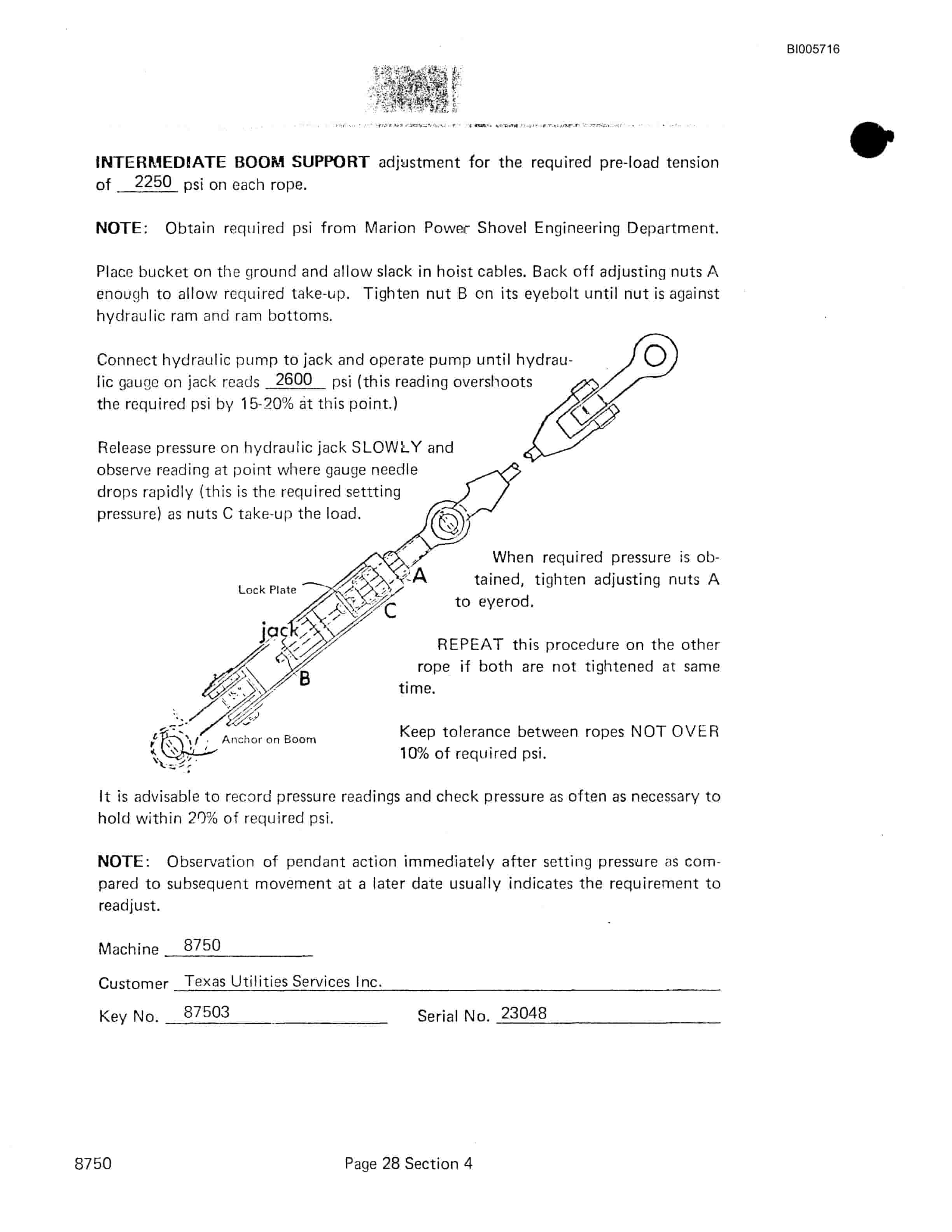 Bucyrus 8750 Dragline Technical Manual BI005716-5