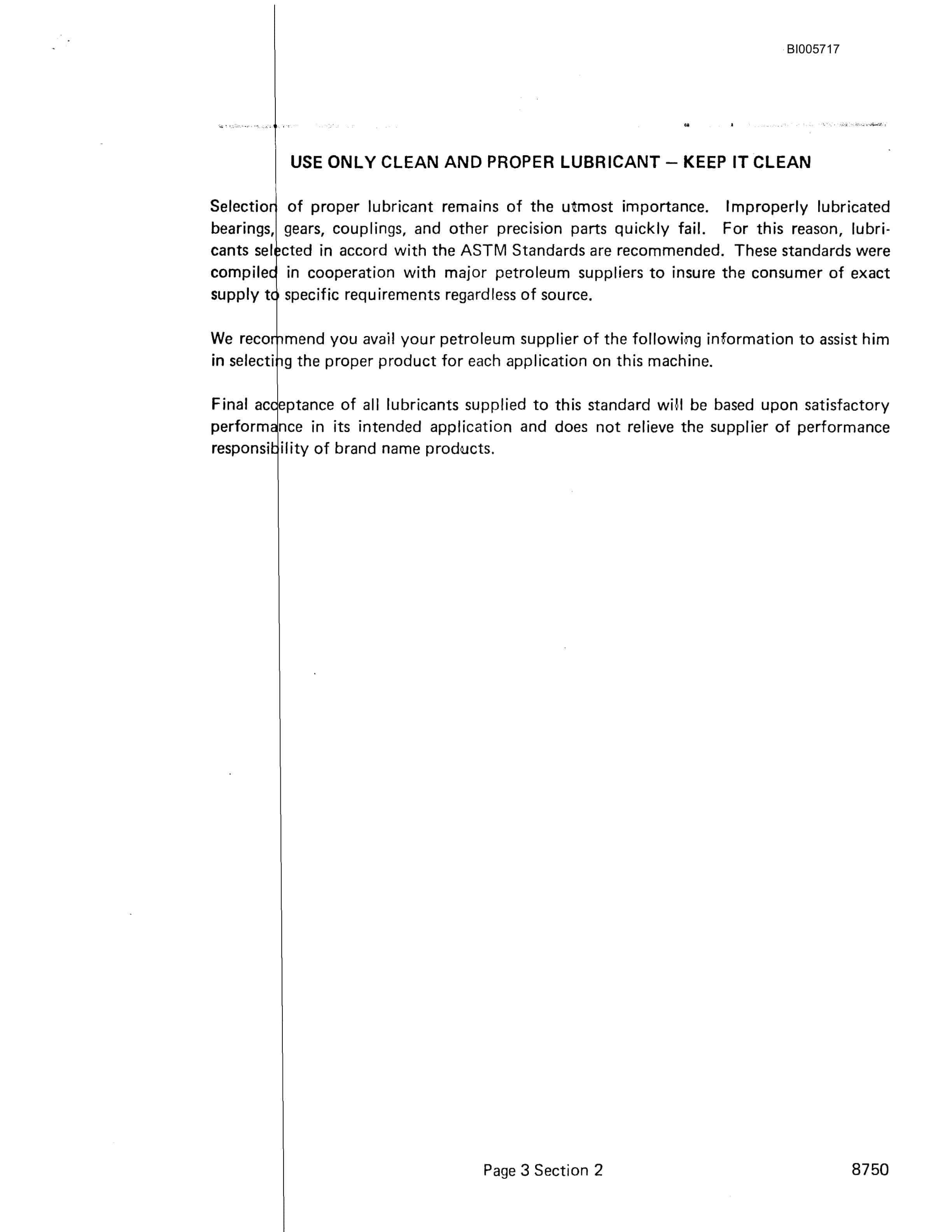 Bucyrus 8750 Dragline Technical Manual BI005717-2