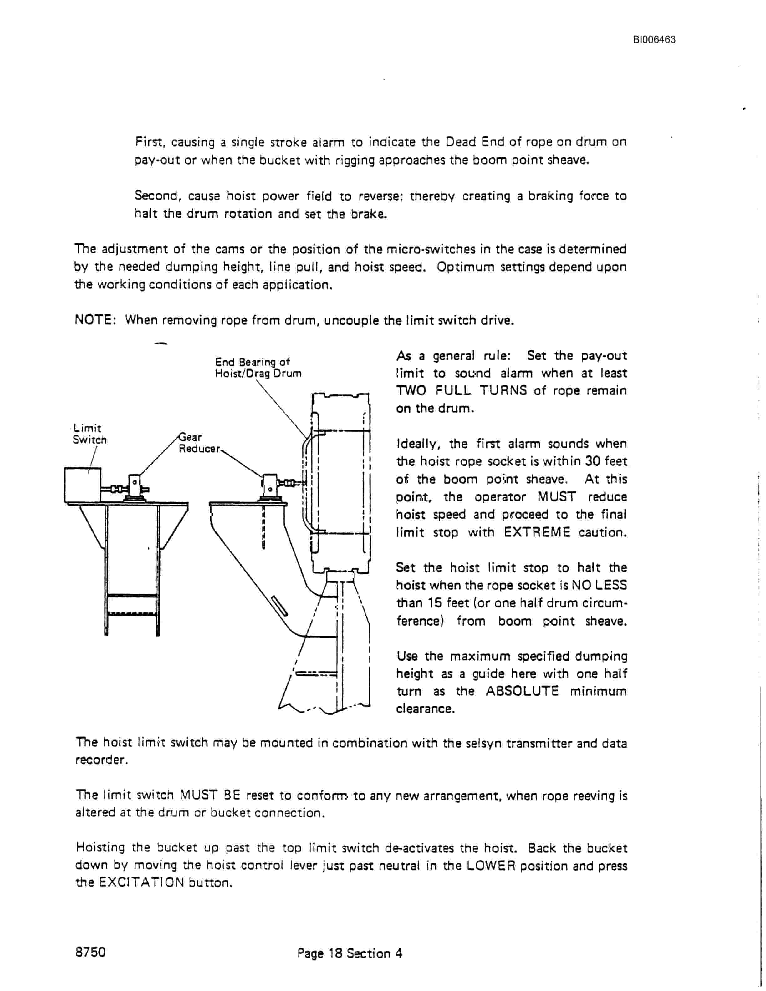 Bucyrus 8750 Dragline Technical Manual BI006463-4