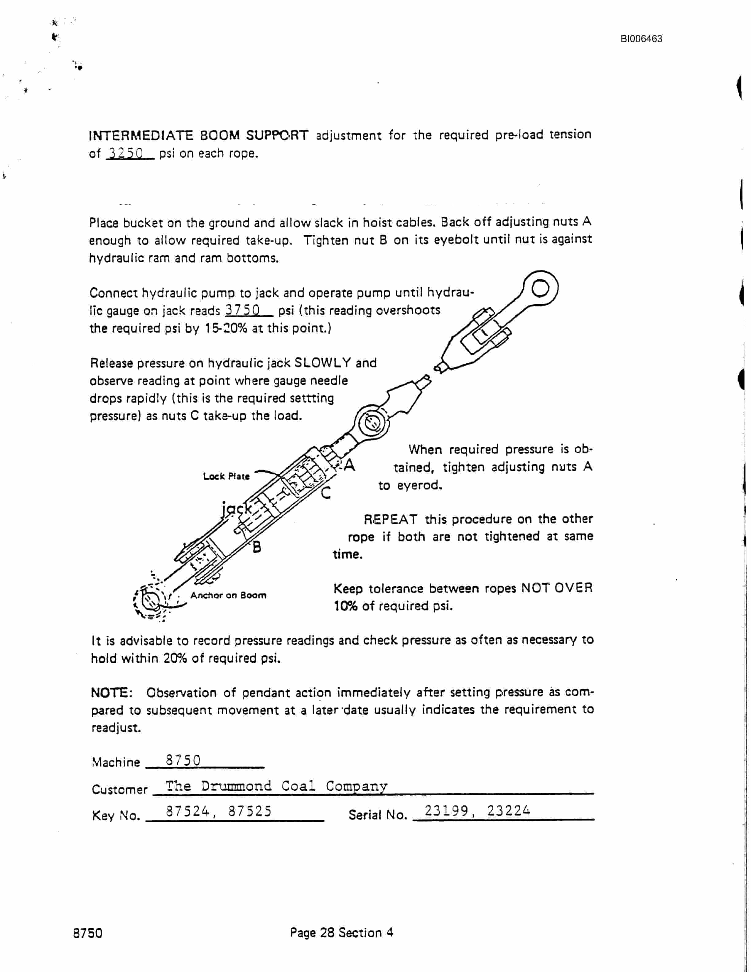 Bucyrus 8750 Dragline Technical Manual BI006463-5