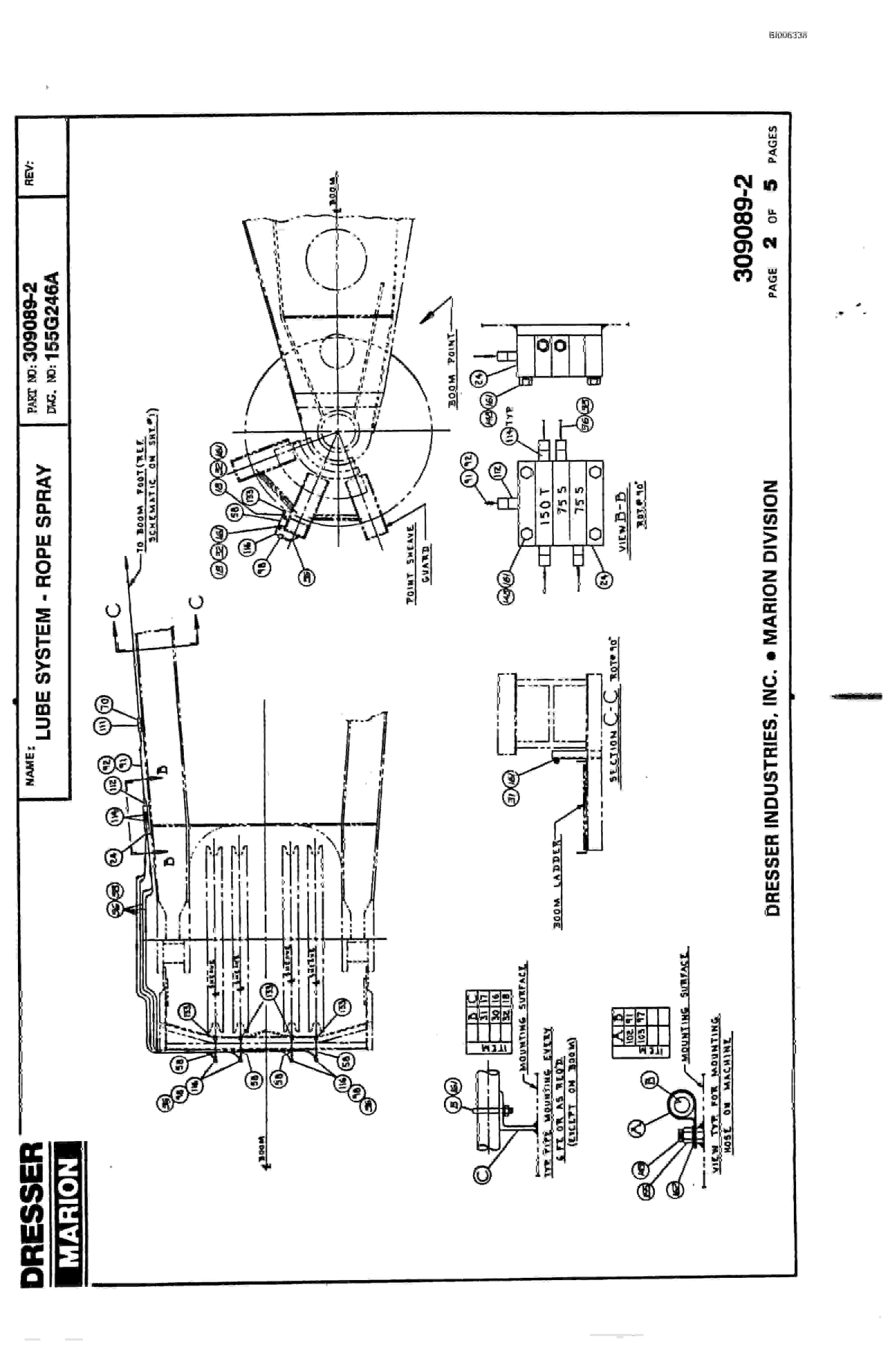Bucyrus 8750 Walking Dragline Parts Catalog BI006338-5