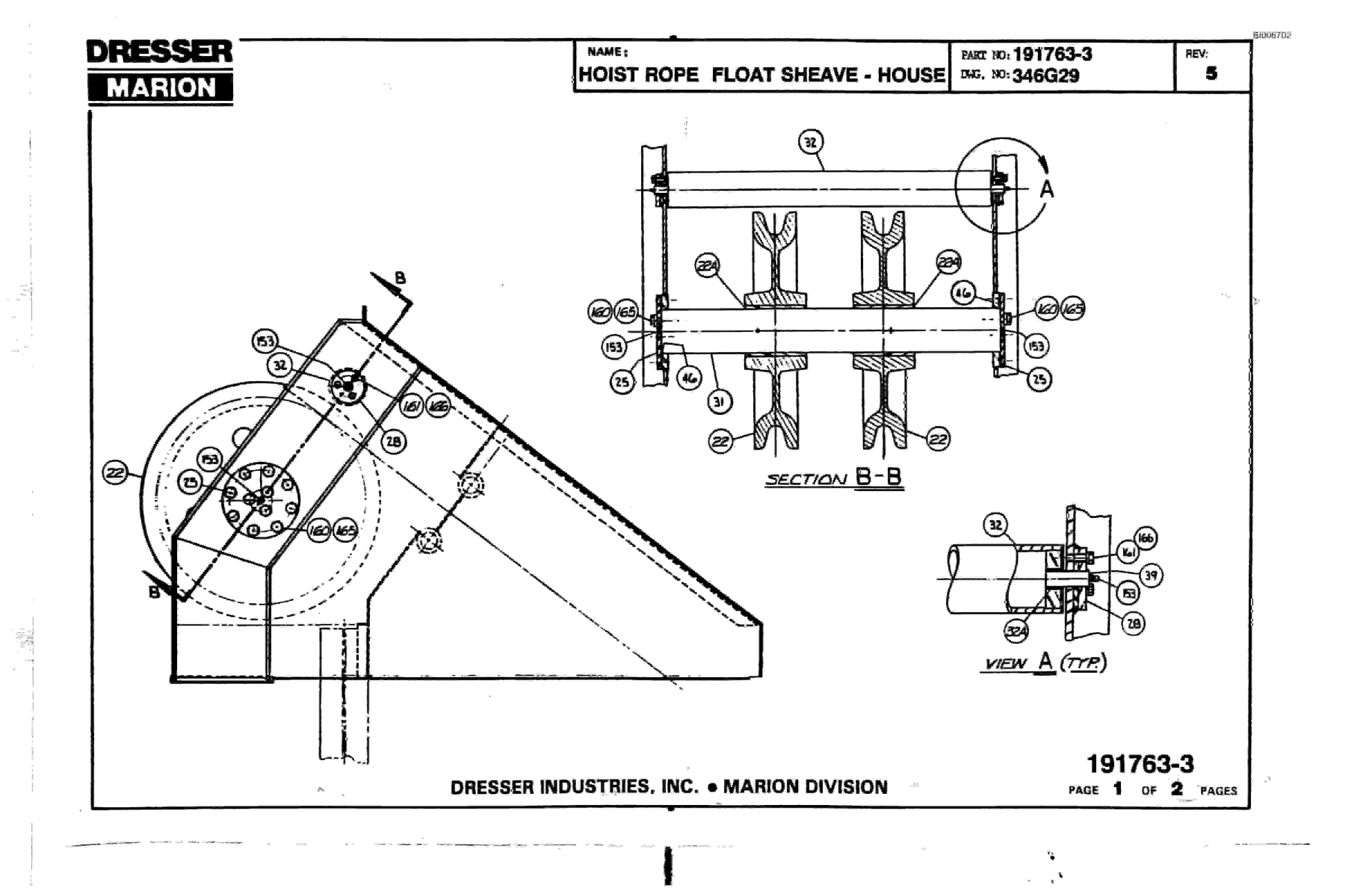 Bucyrus 8750 Walking Dragline Parts Catalog BI006702-2