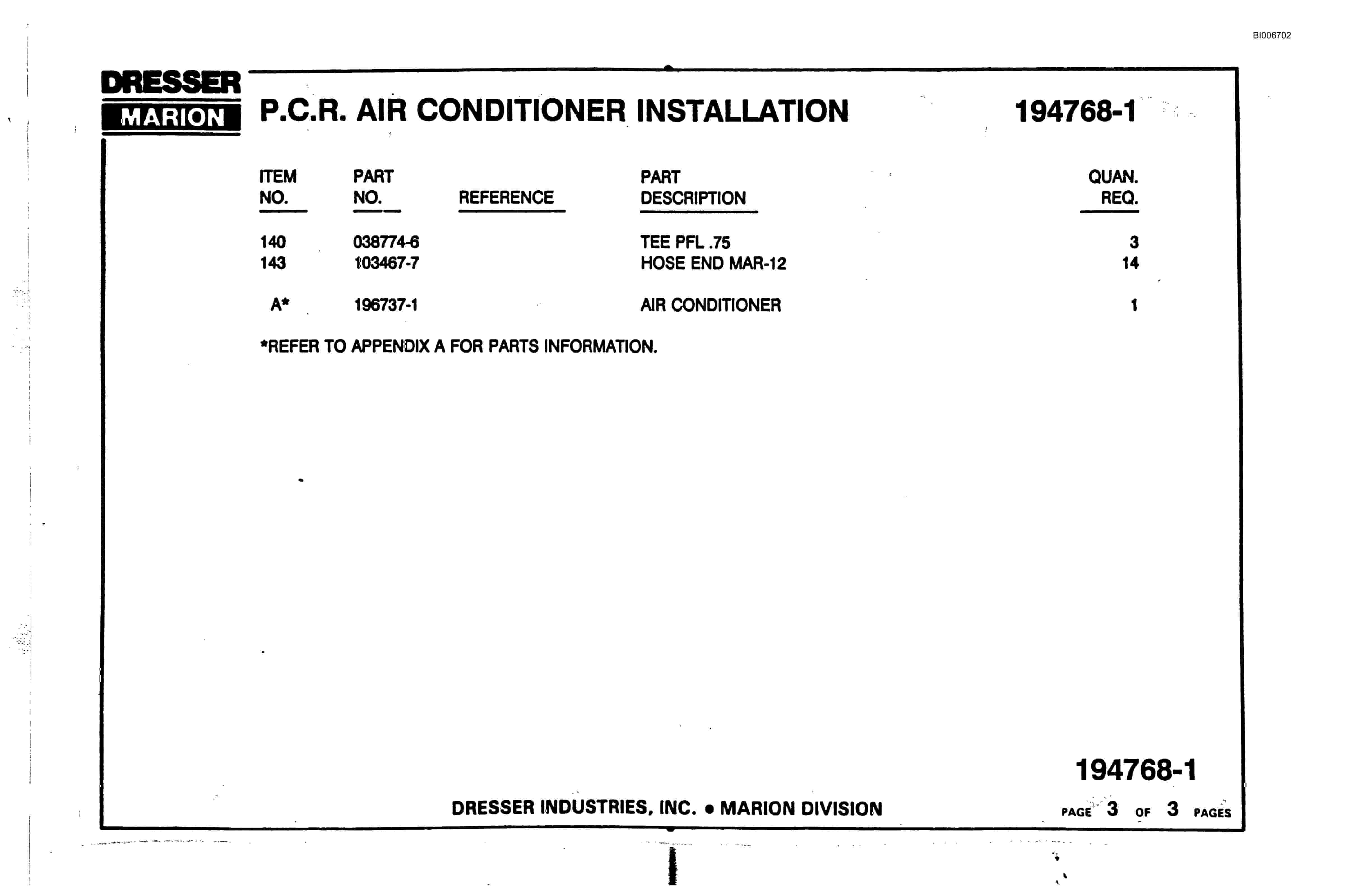 Bucyrus 8750 Walking Dragline Parts Catalog BI006702-3