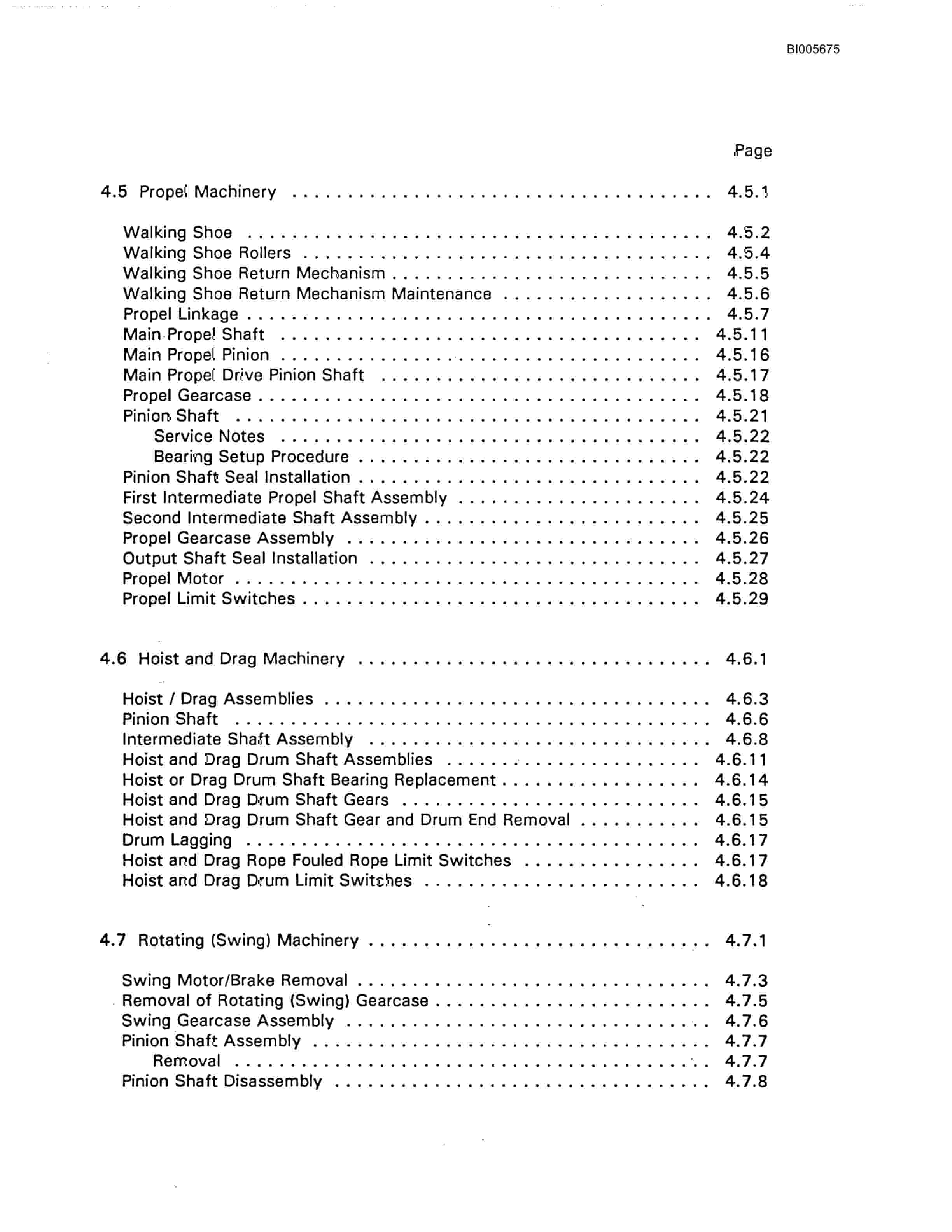 Bucyrus 8750 Walking Dragline Technical Manual BI005675-2