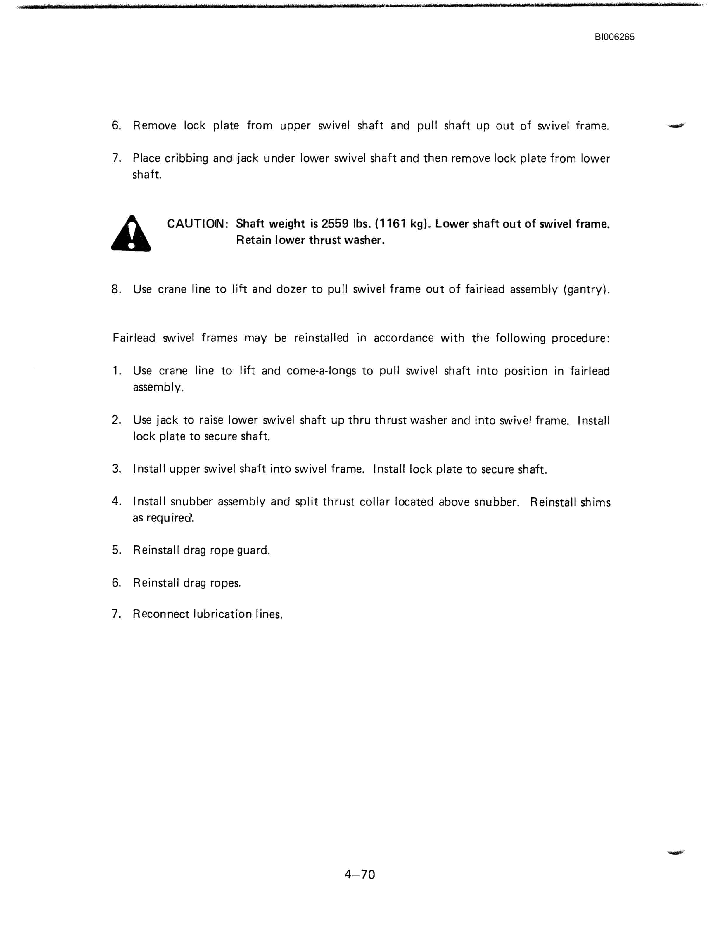 Bucyrus 8750 Walking Dragline Technical Manual BI006265-2