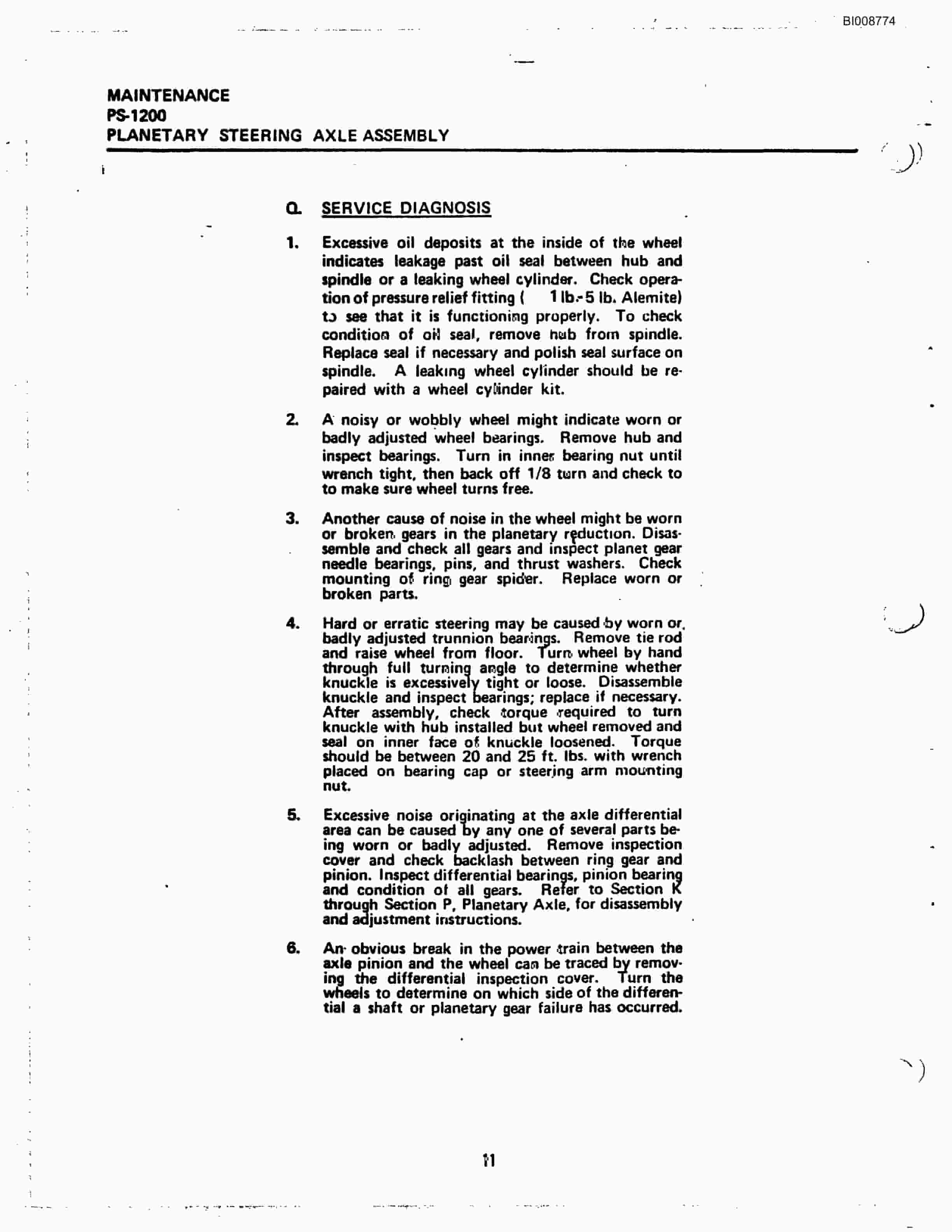 Bucyrus AD-1025 Diesel Powered Carrier Parts Catalog BI008774-4