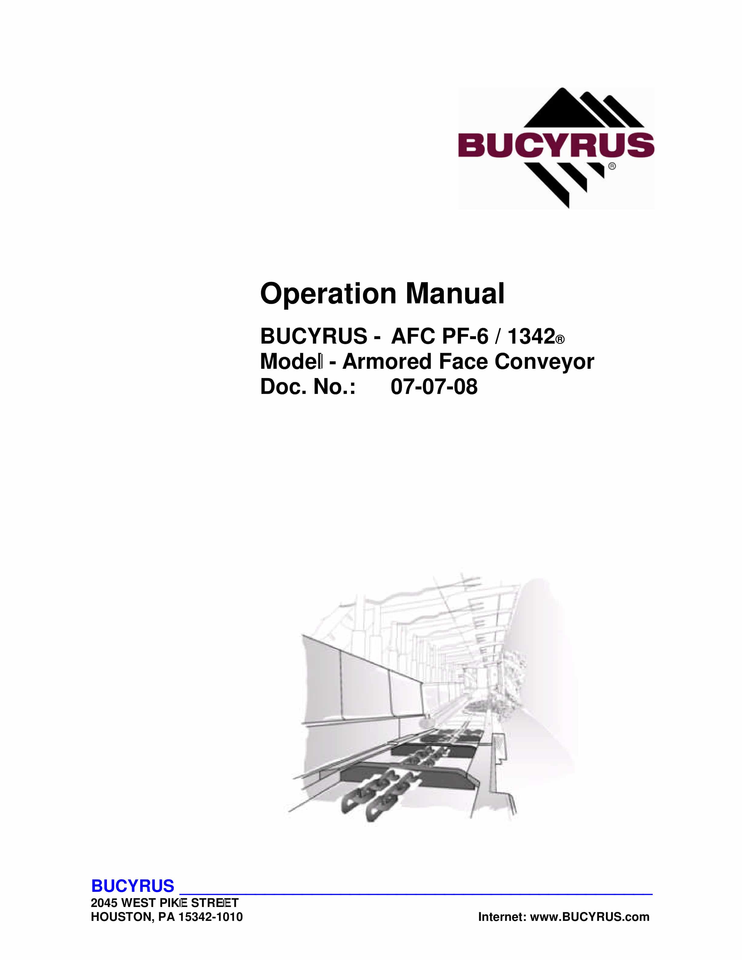 Bucyrus AFC PF-6 - 1342 Armored Face Conveyor Operation Manual
