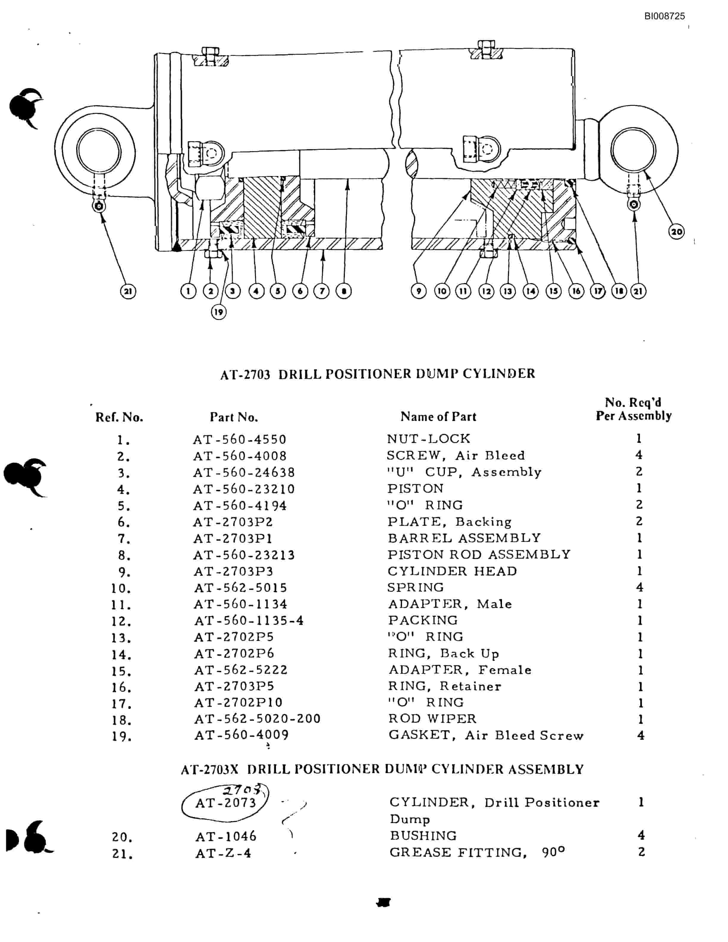 Bucyrus AT-50 Air Trac Parts Catalog BI008725-3