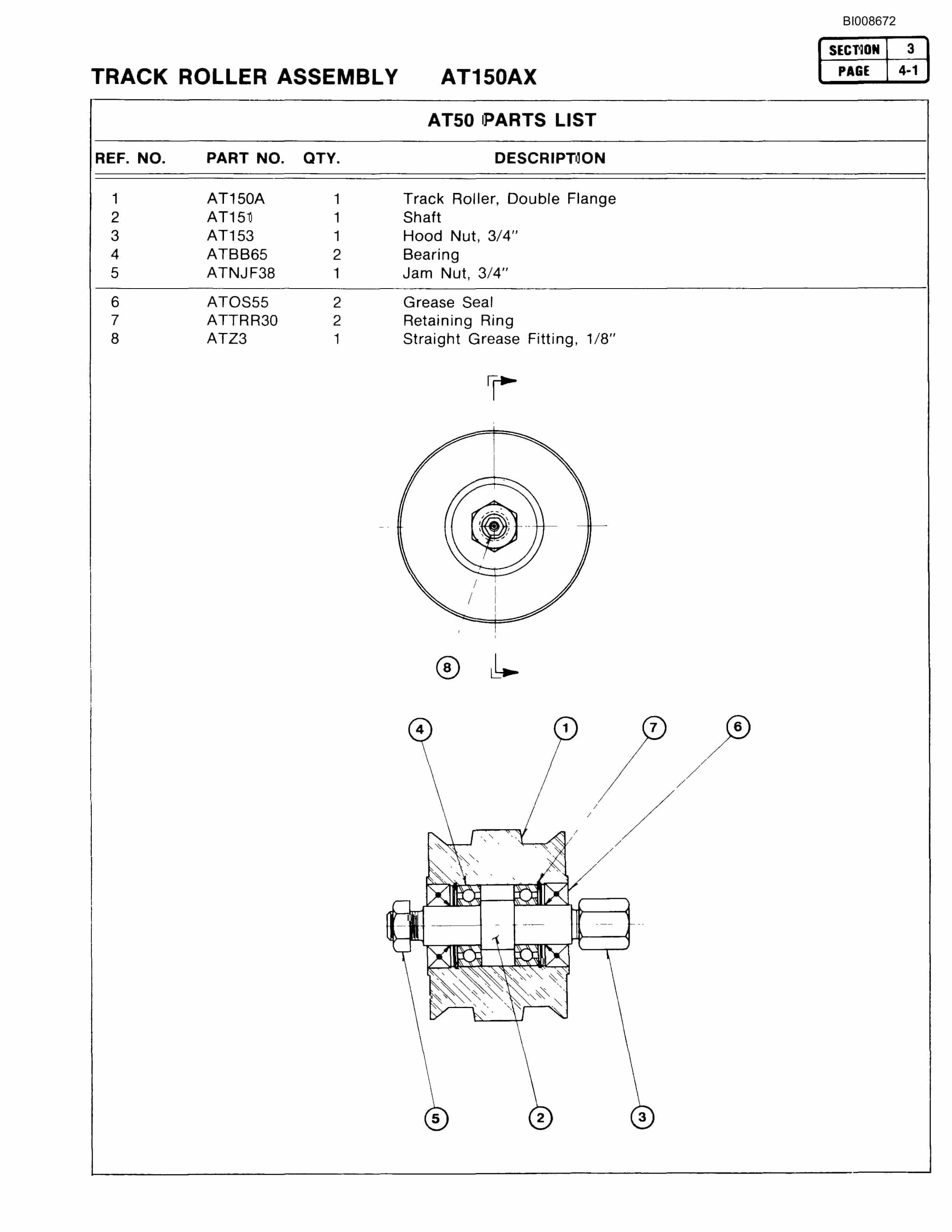Bucyrus AT50 Air Trac Drill Carrier Parts Catalog BI008672-2