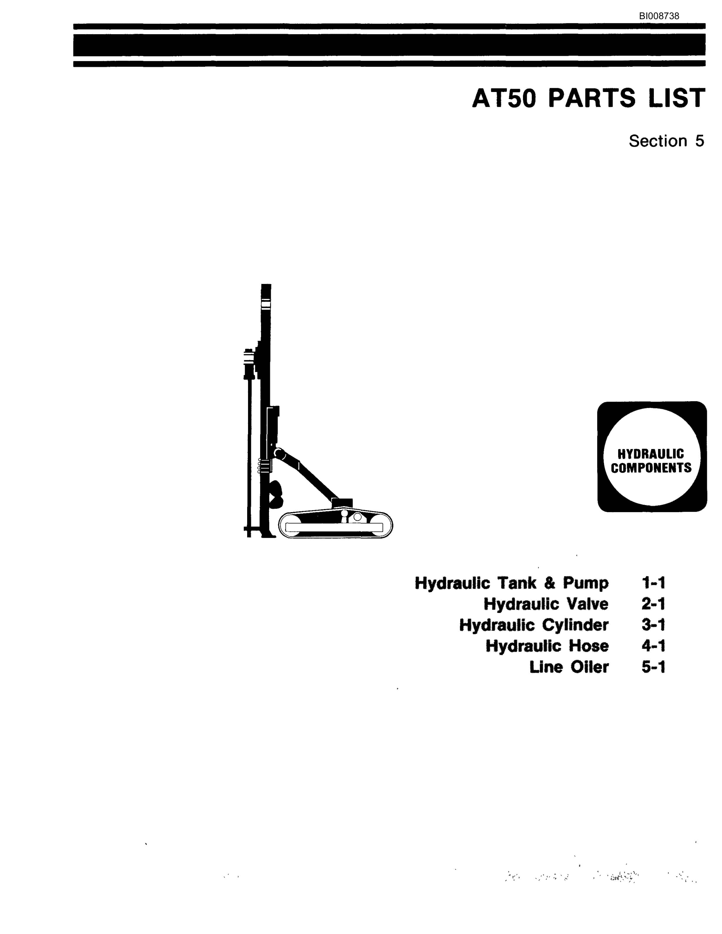 Bucyrus AT50 Air Trac Drill Carrier Parts Catalog BI008738-3