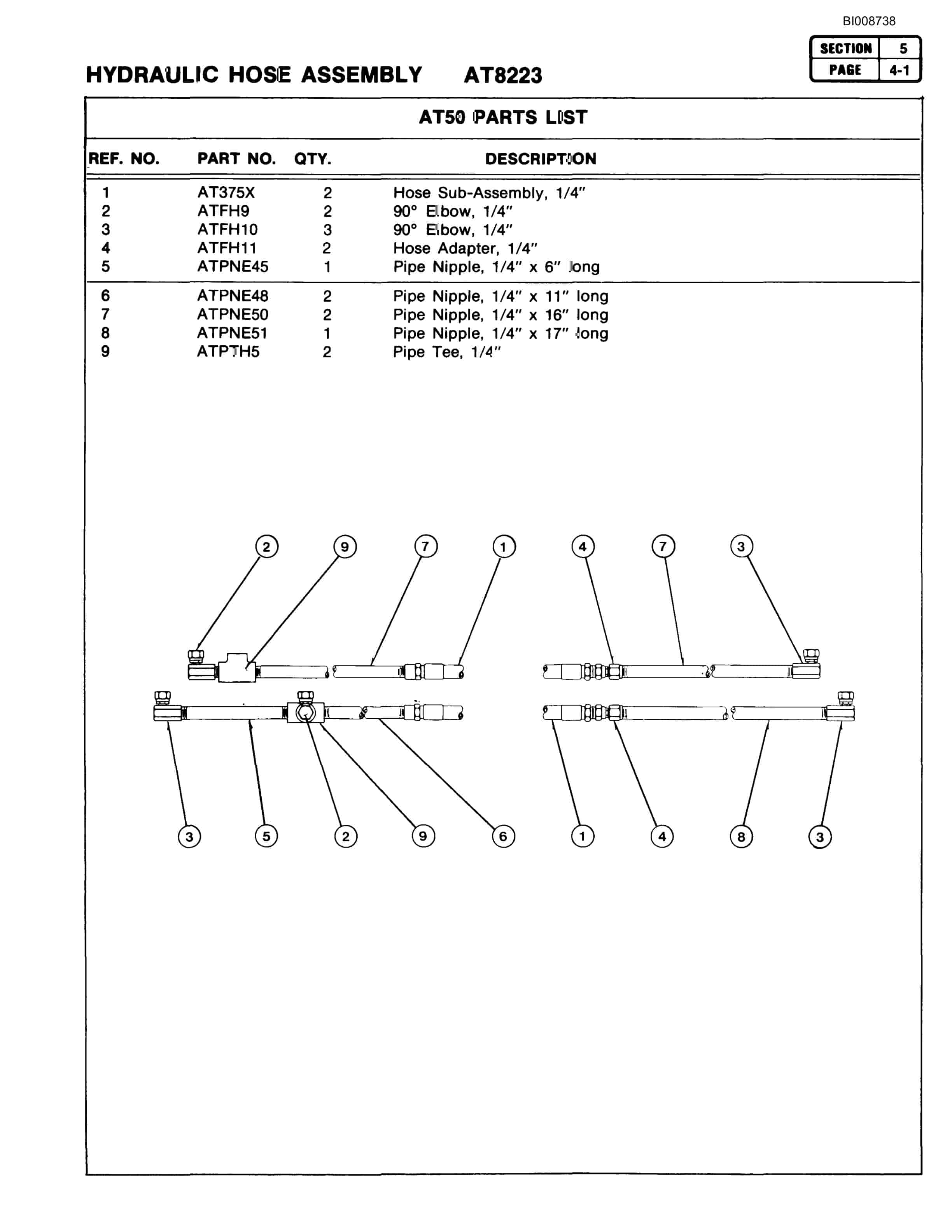 Bucyrus AT50 Air Trac Drill Carrier Parts Catalog BI008738-4