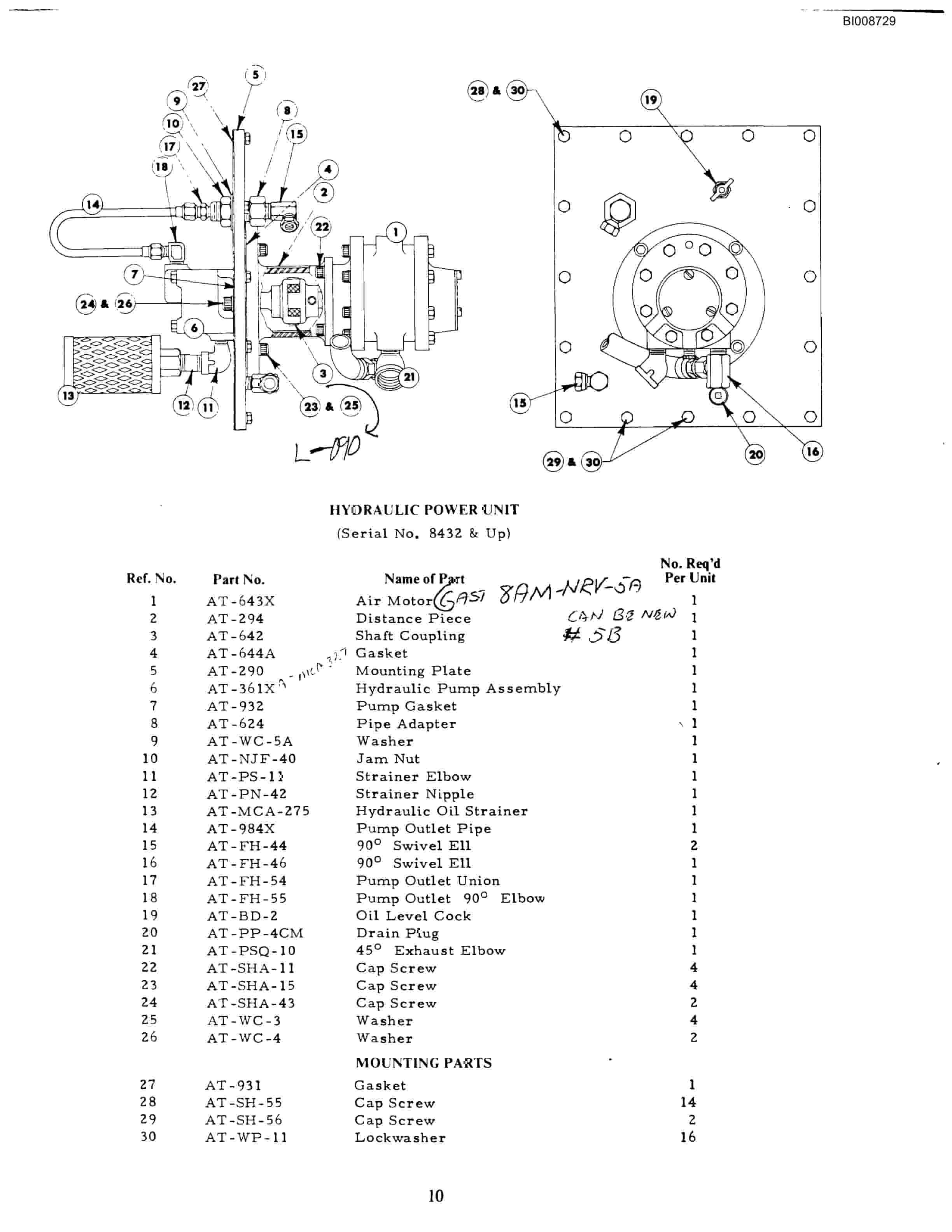 Bucyrus ATD-3100A Air Trac Drill Carrier Parts Catalog BI008729-2
