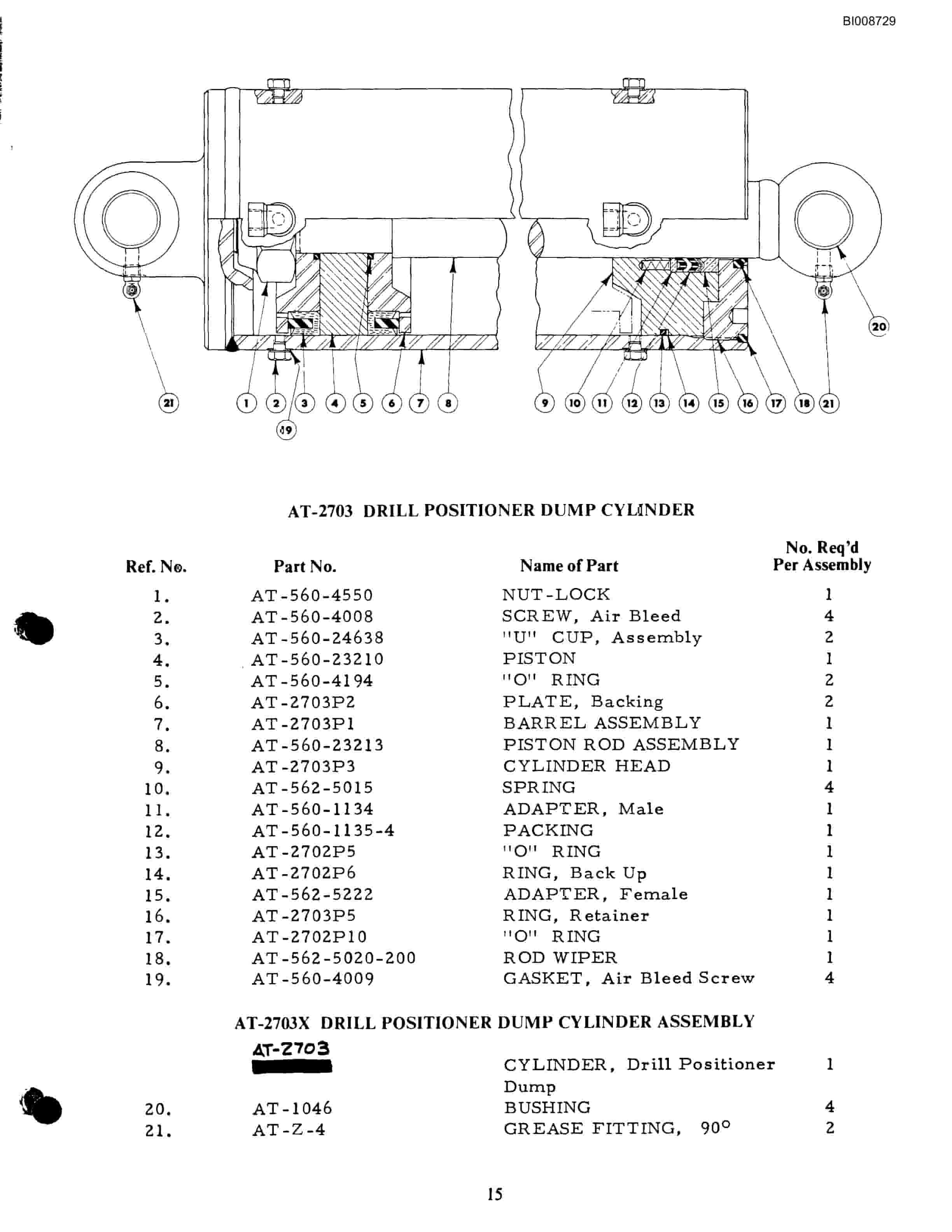 Bucyrus ATD-3100A Air Trac Drill Carrier Parts Catalog BI008729-4