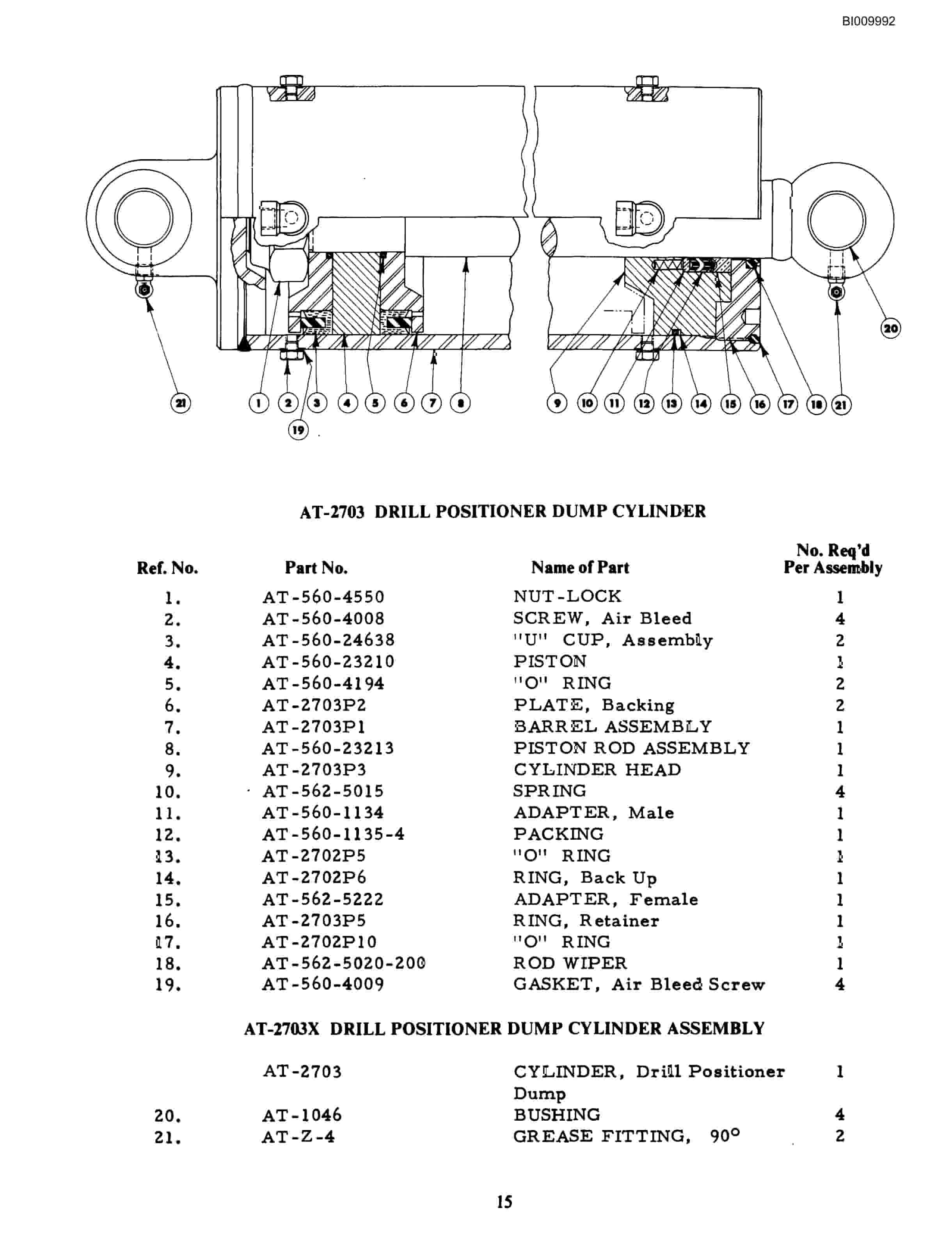 Bucyrus ATD3100A Air Trac Parts Catalog BI009992-3