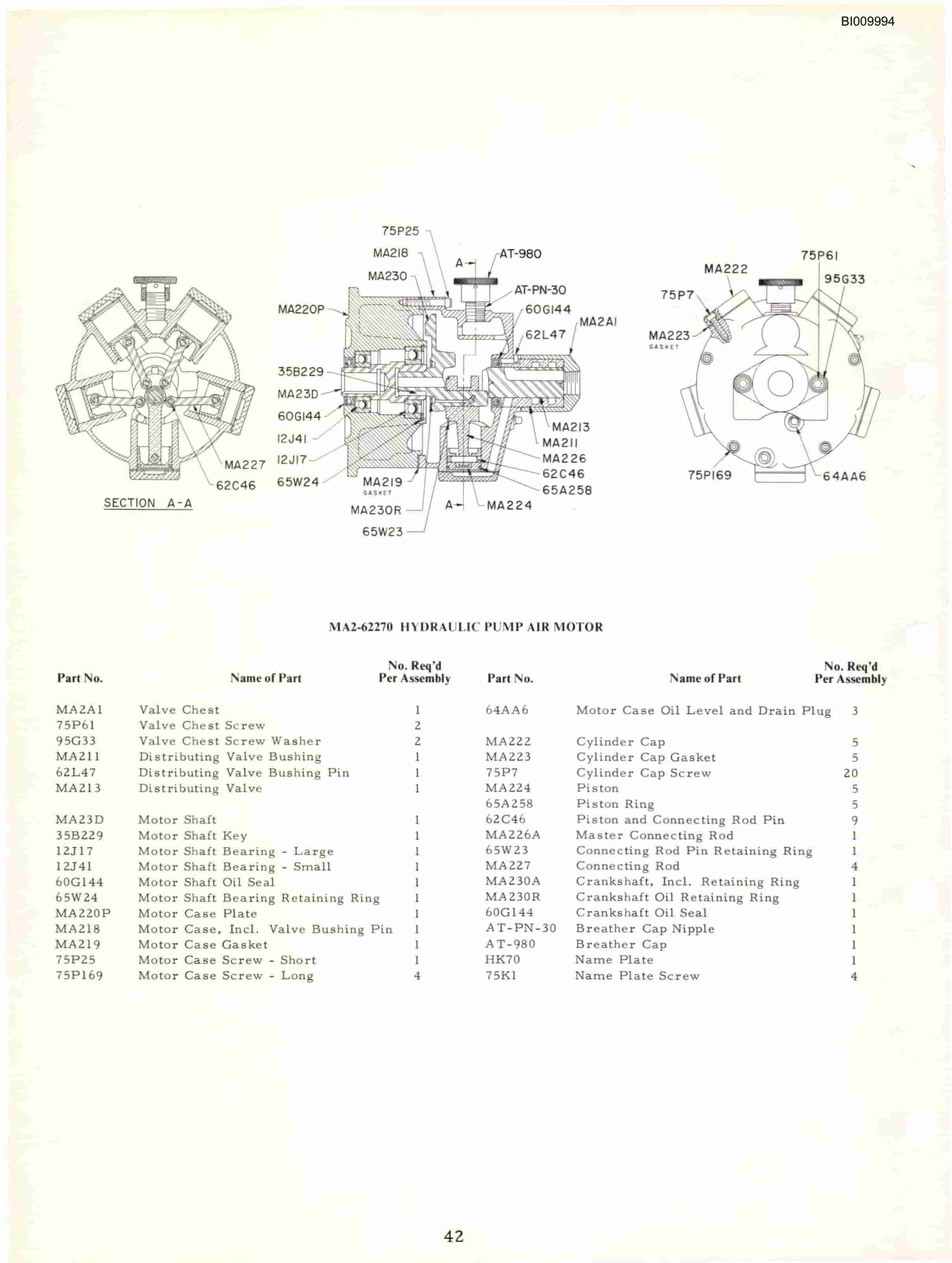 Bucyrus ATD3100A Air Trac Parts Catalog BI009994-3