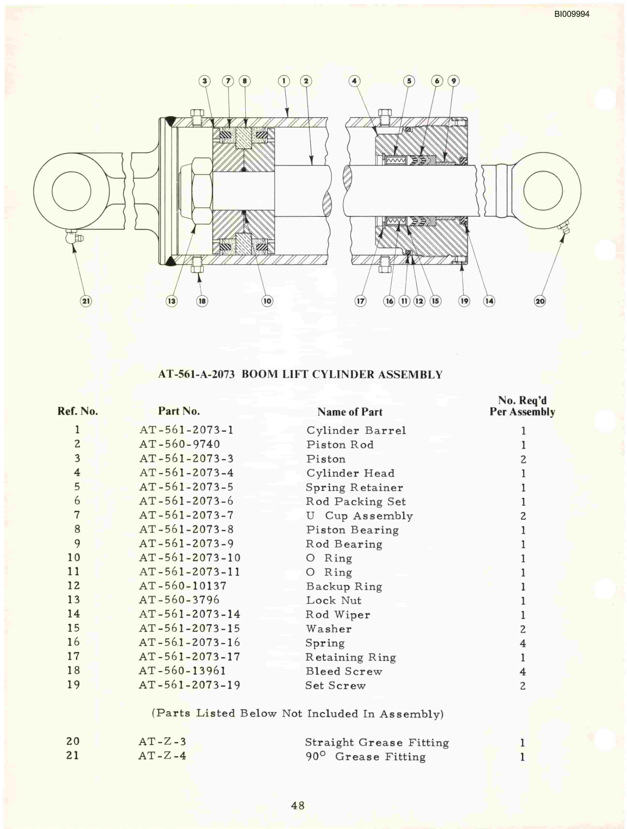 Bucyrus ATD3100A Air Trac Parts Catalog BI009994-4