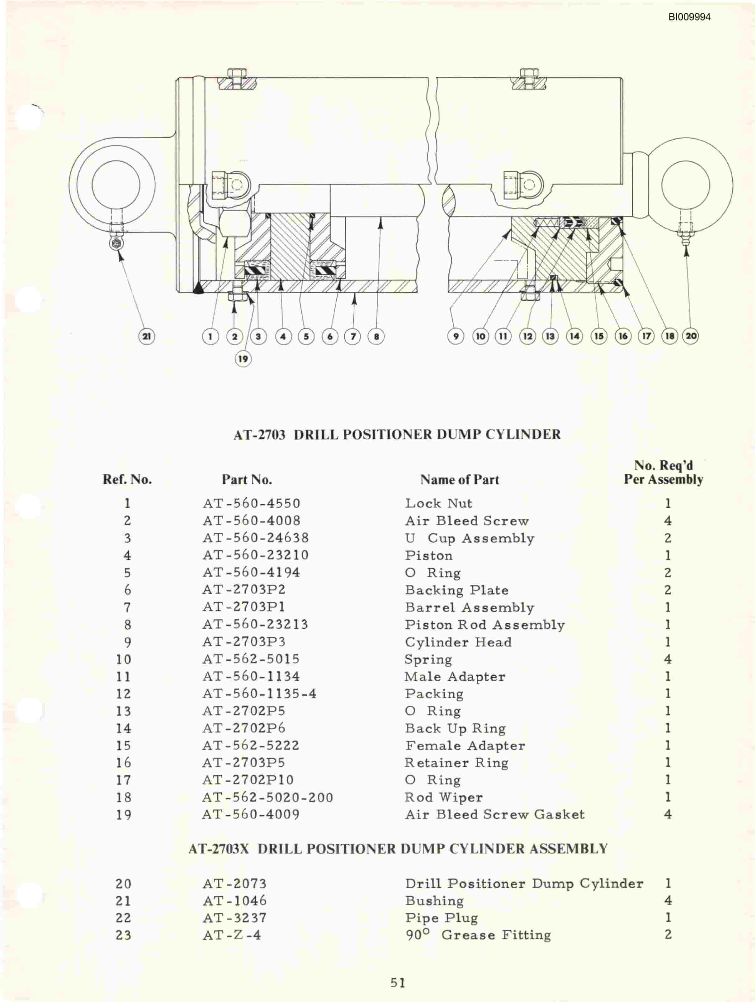 Bucyrus ATD3100A Air Trac Parts Catalog BI009994-5
