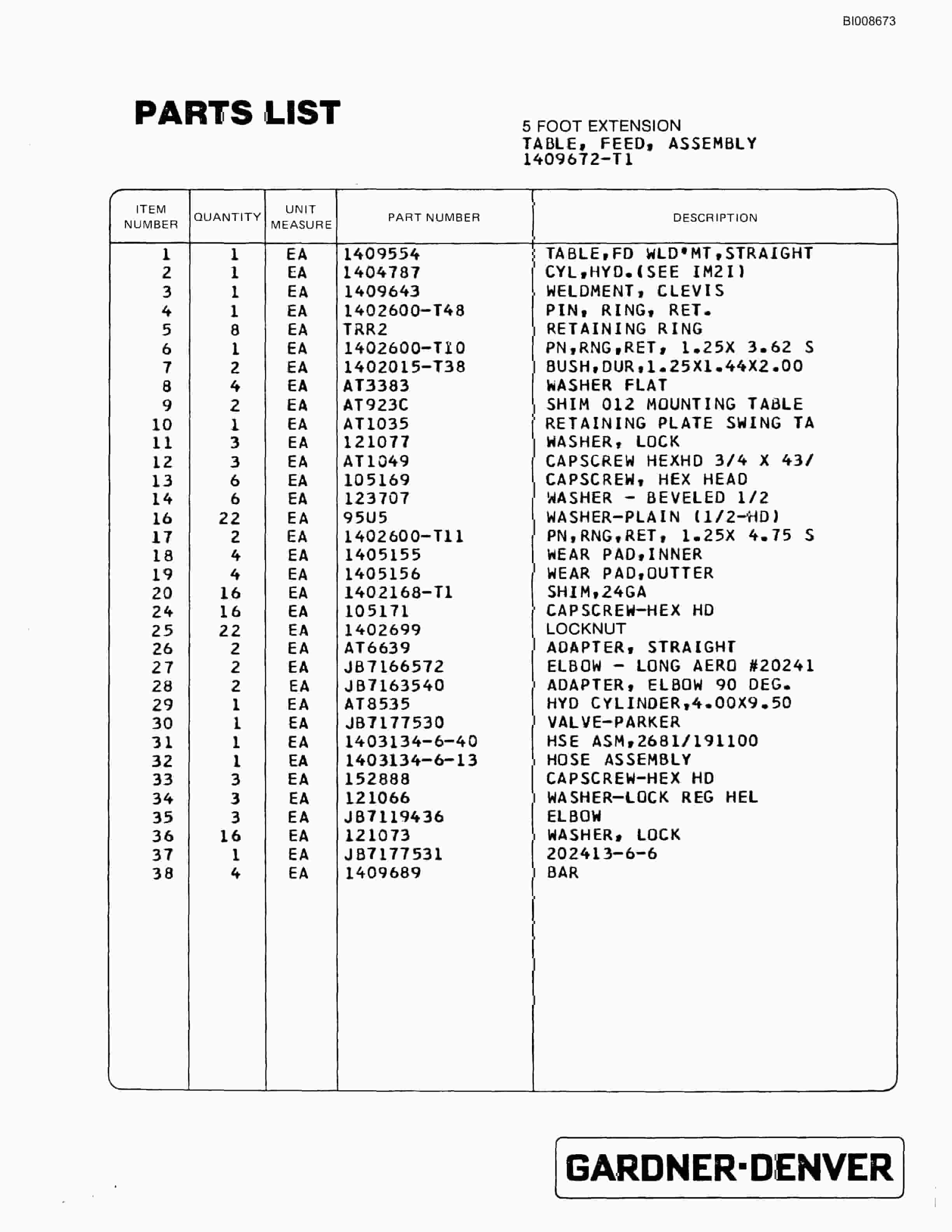 Bucyrus ATD3100B Air Trac Drill Carrier Parts Catalog BI008673-2