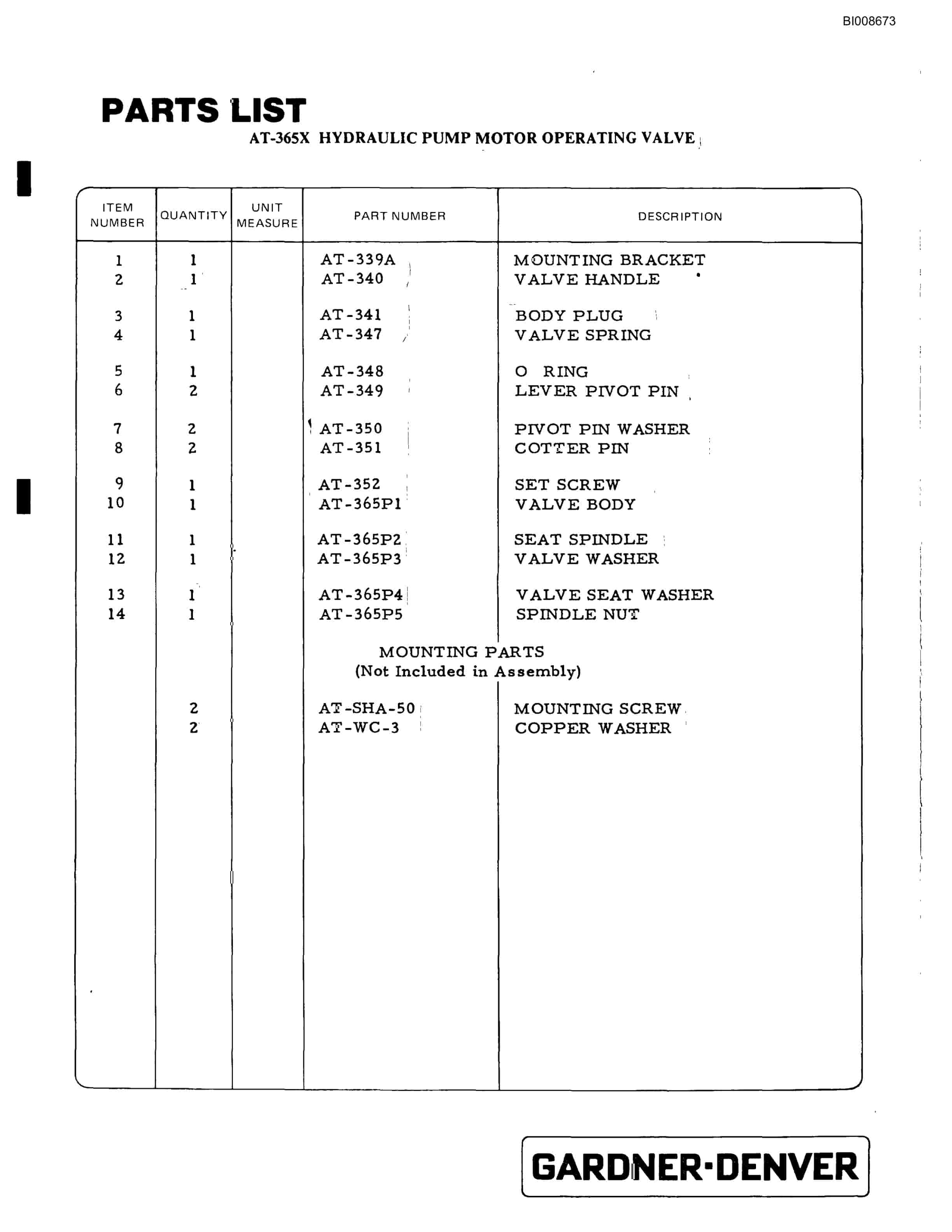 Bucyrus ATD3100B Air Trac Drill Carrier Parts Catalog BI008673-3