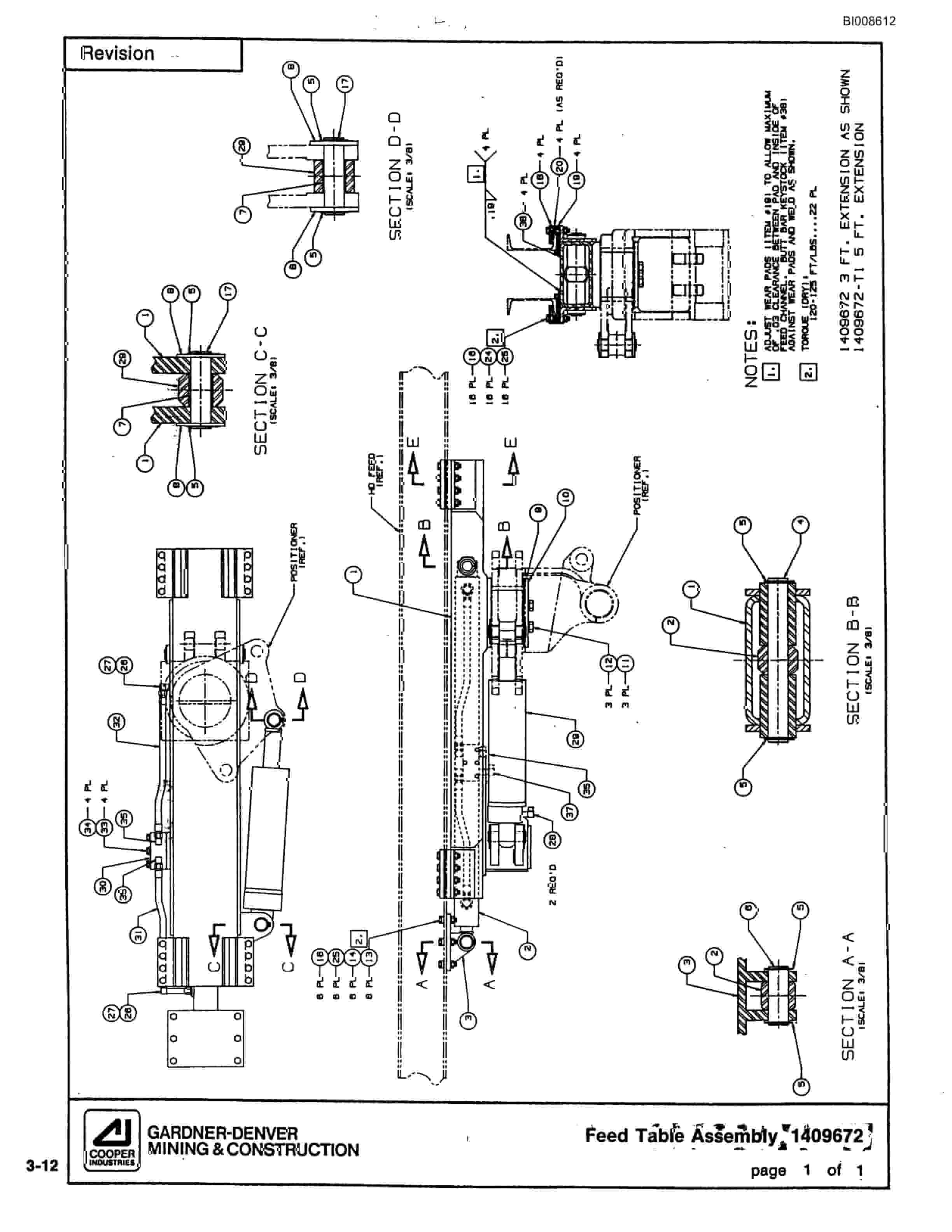 Bucyrus ATD3100B Air Trac Parts Catalog BI008612-2