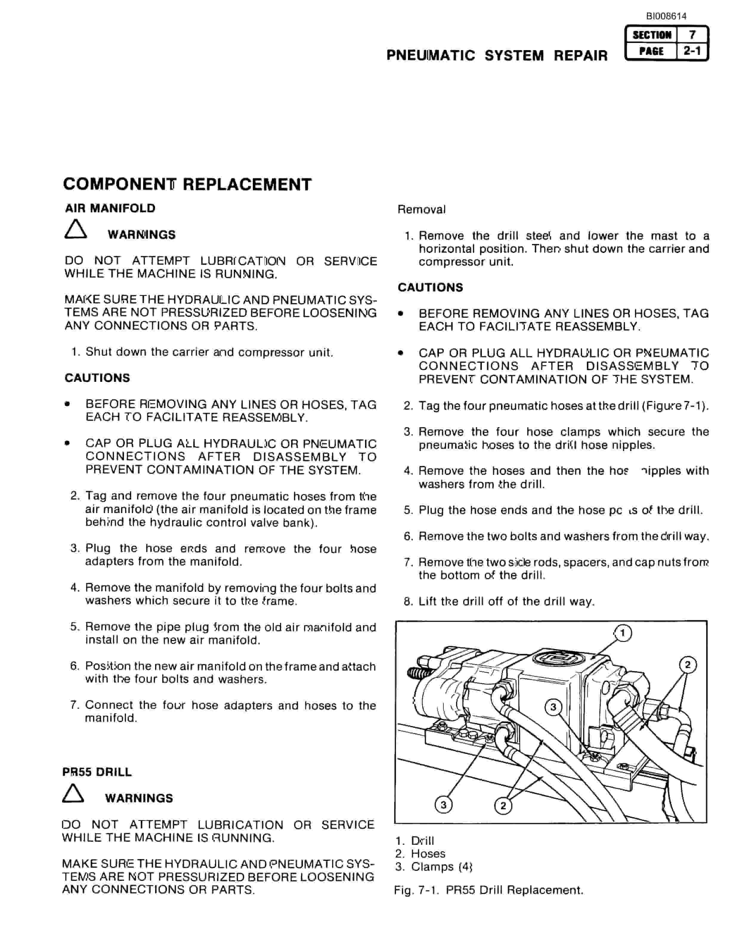 Bucyrus ATD3100B Air Trac Parts Catalog BI008614-3