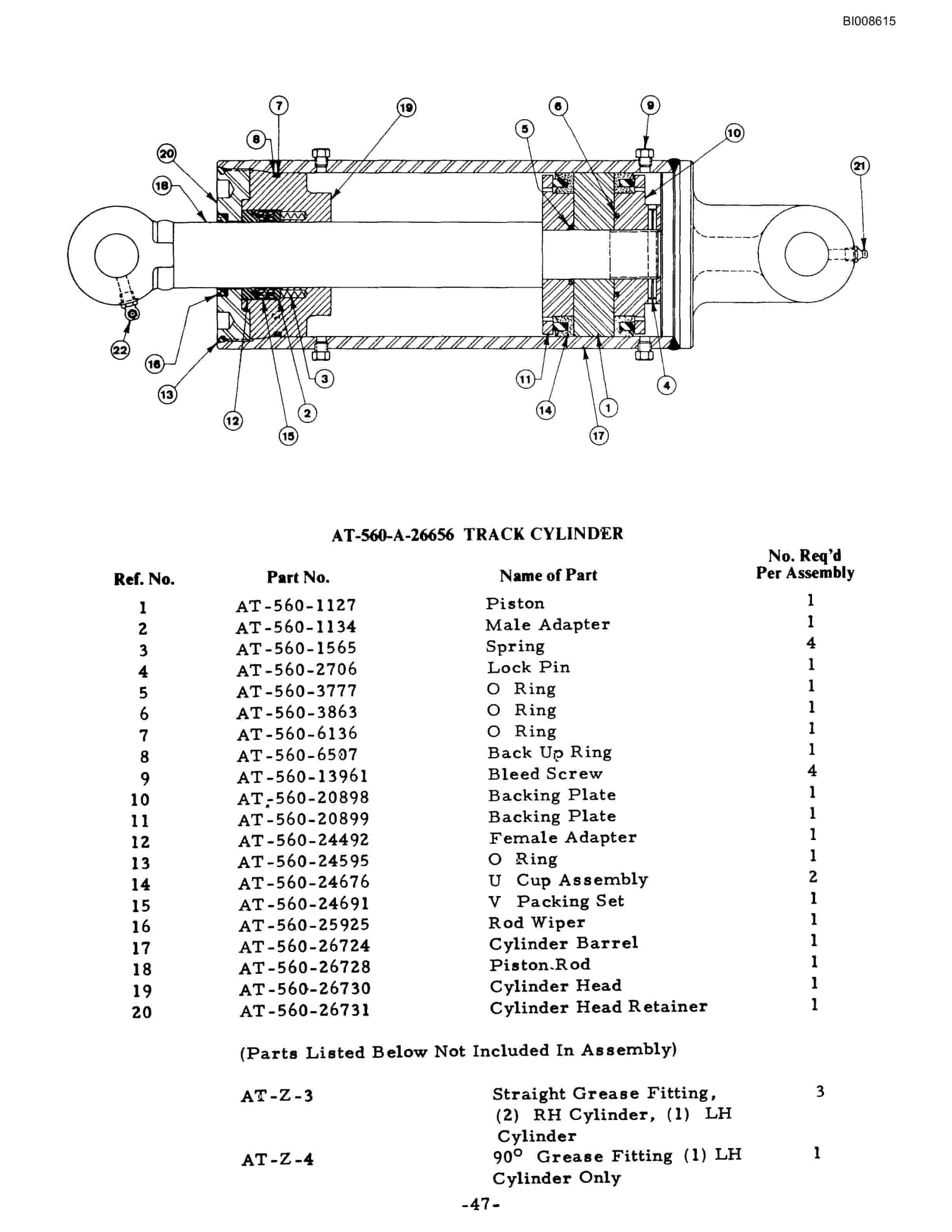 Bucyrus ATD3100B Air Trac Parts Catalog BI008615-5