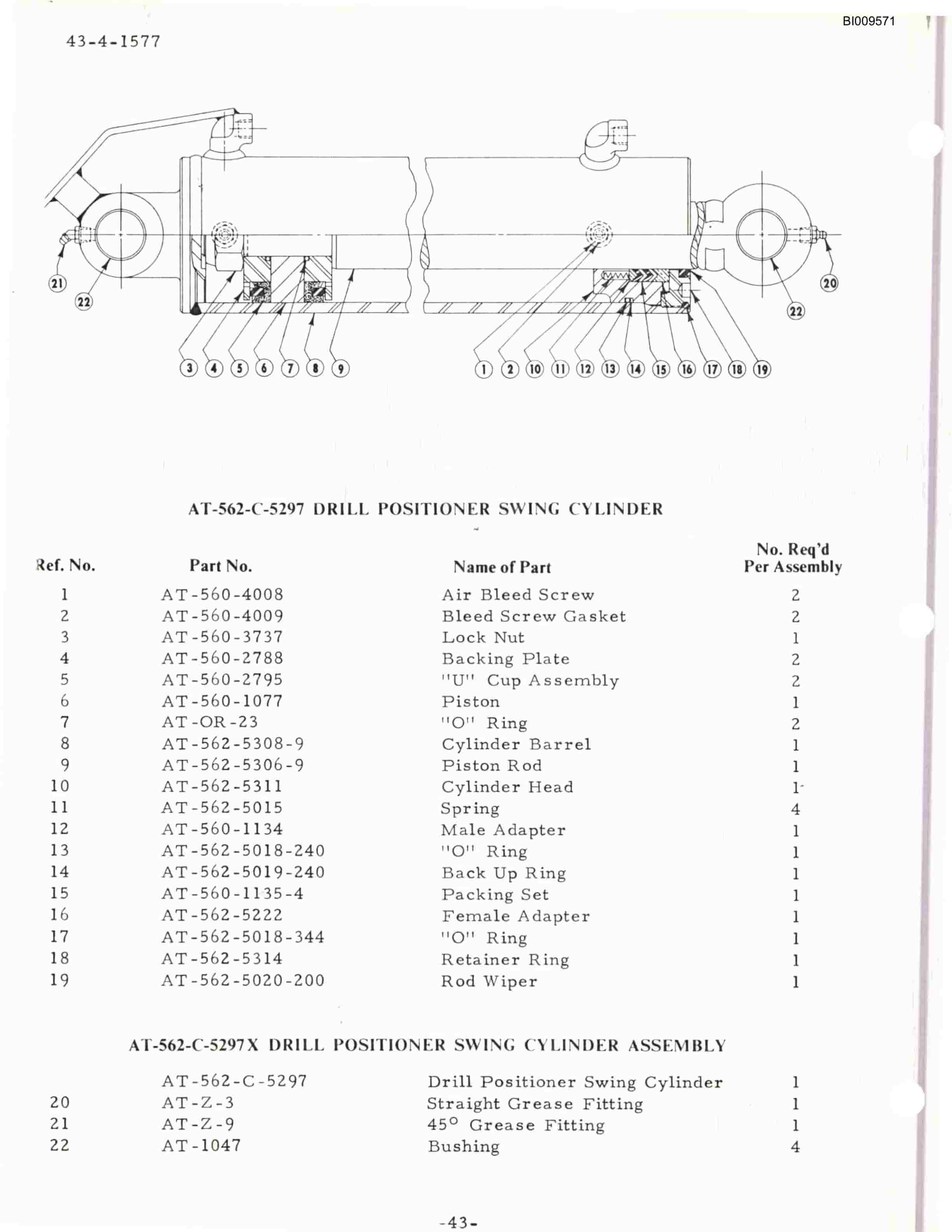 Bucyrus ATD3100B Air Trac Parts Catalog BI009571-4