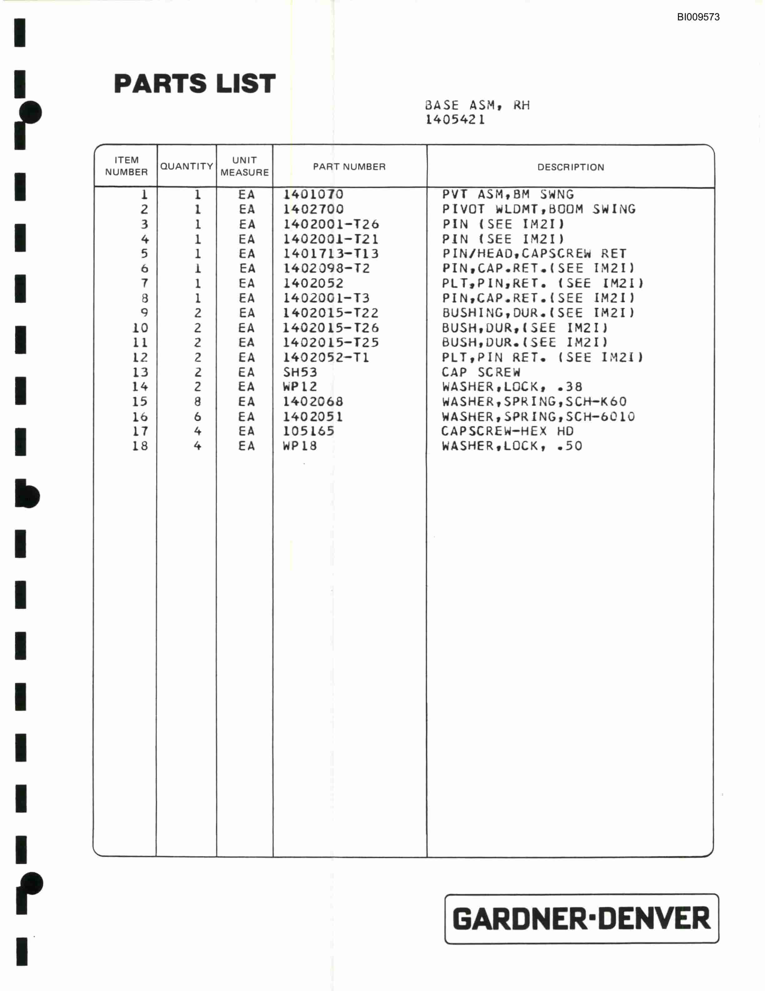 Bucyrus ATD3800 Air Trac Drill Carrier Parts Catalog BI009573-2