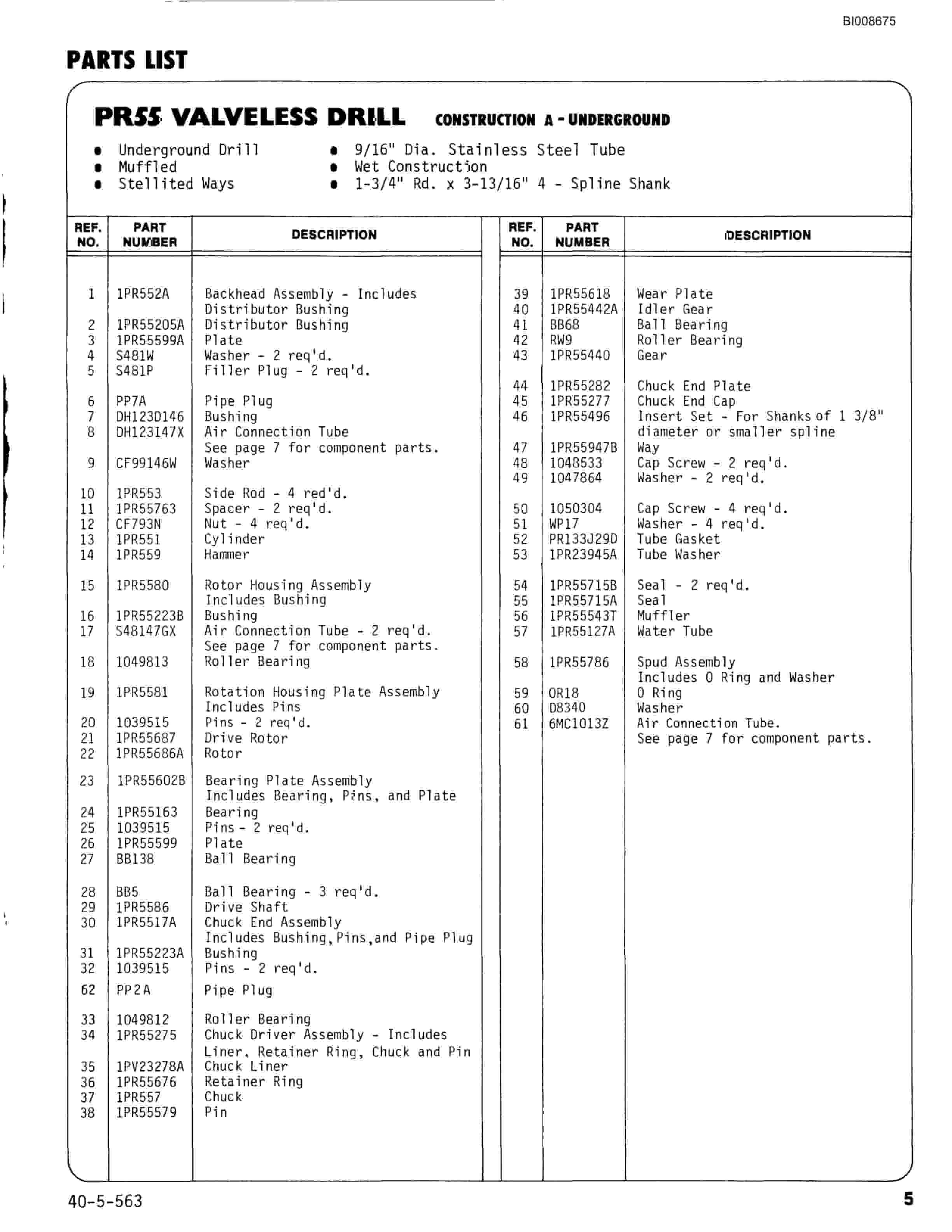 Bucyrus ATD3800 Air Trac Parts Catalog BI008675-4