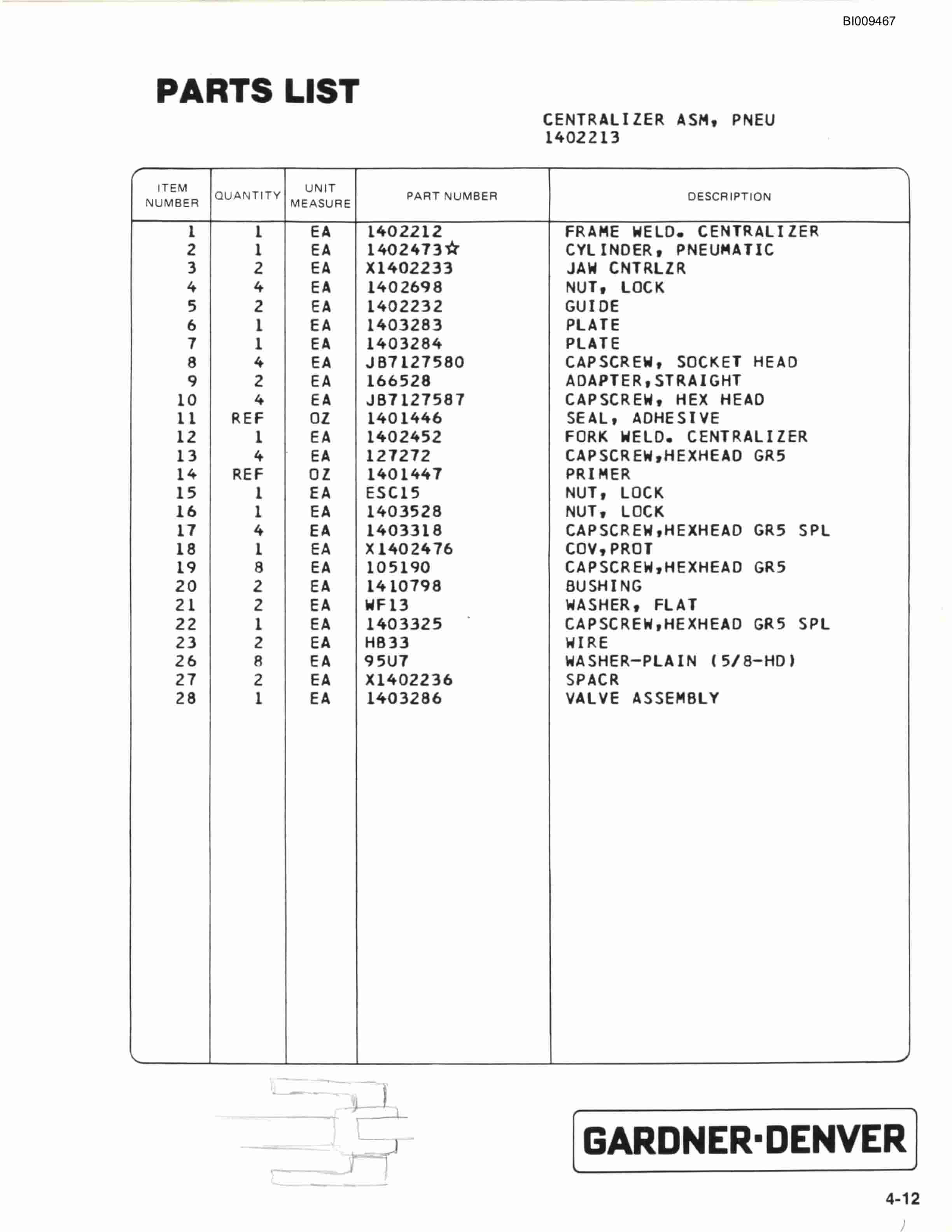 Bucyrus ATD3800 Air Trac Parts Catalog BI009467-2