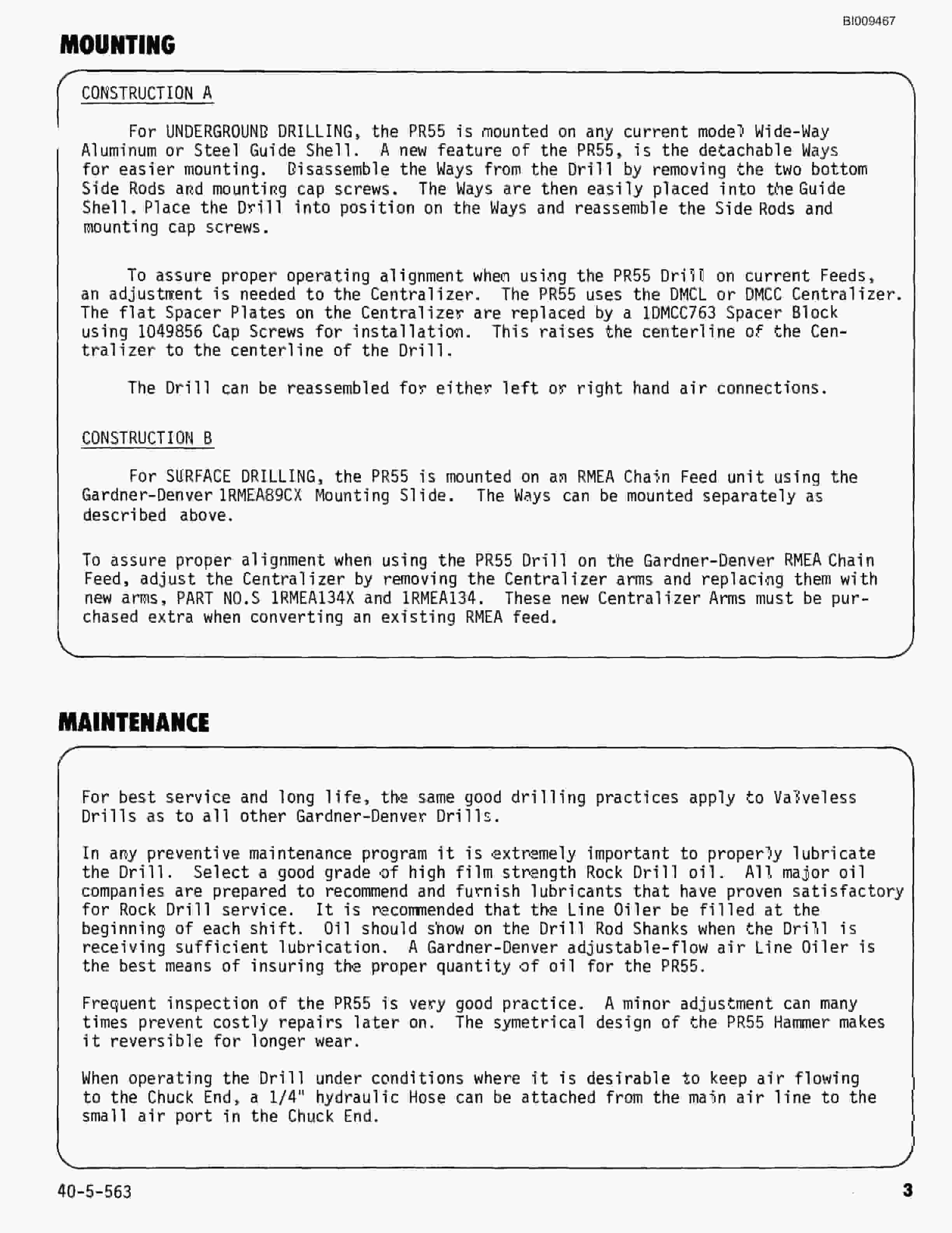 Bucyrus ATD3800 Air Trac Parts Catalog BI009467-3