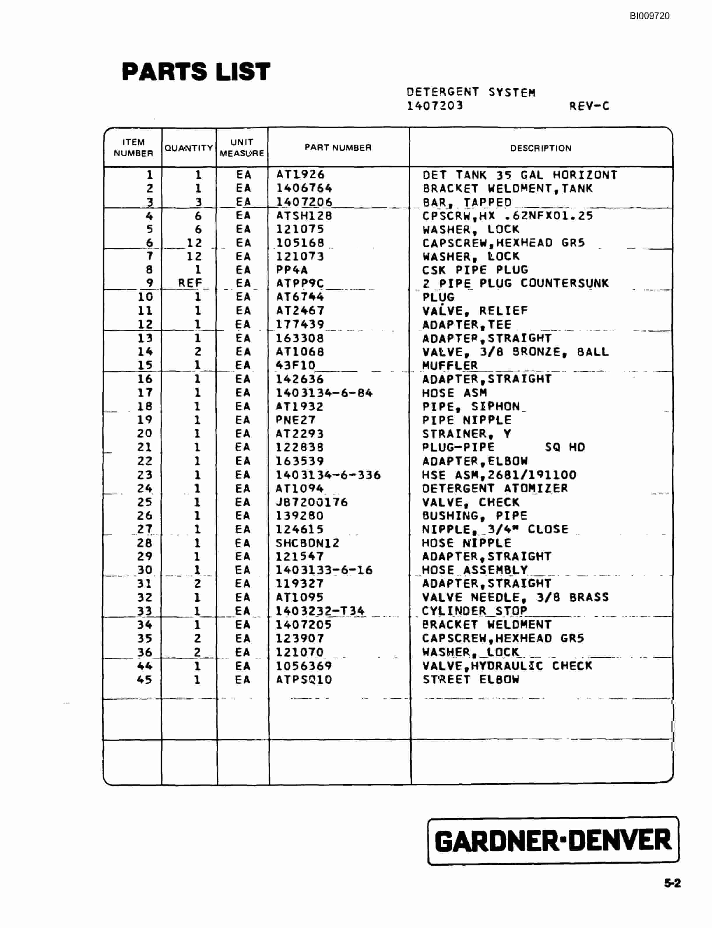 Bucyrus ATD3800 Air Trac Parts Catalog BI009720-3