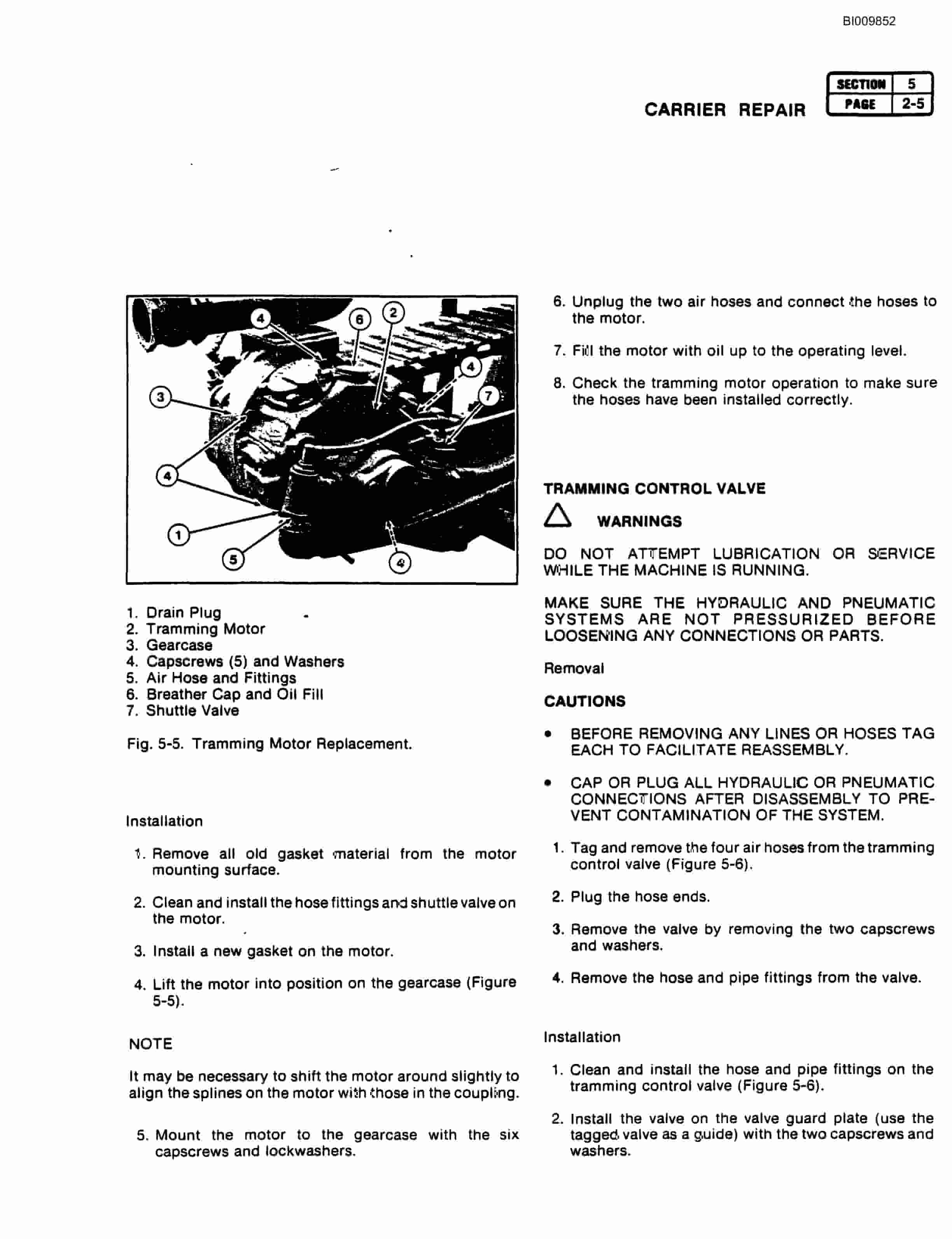 Bucyrus ATD5100 Air Trac Drill Carrier Parts Catalog BI009852-4