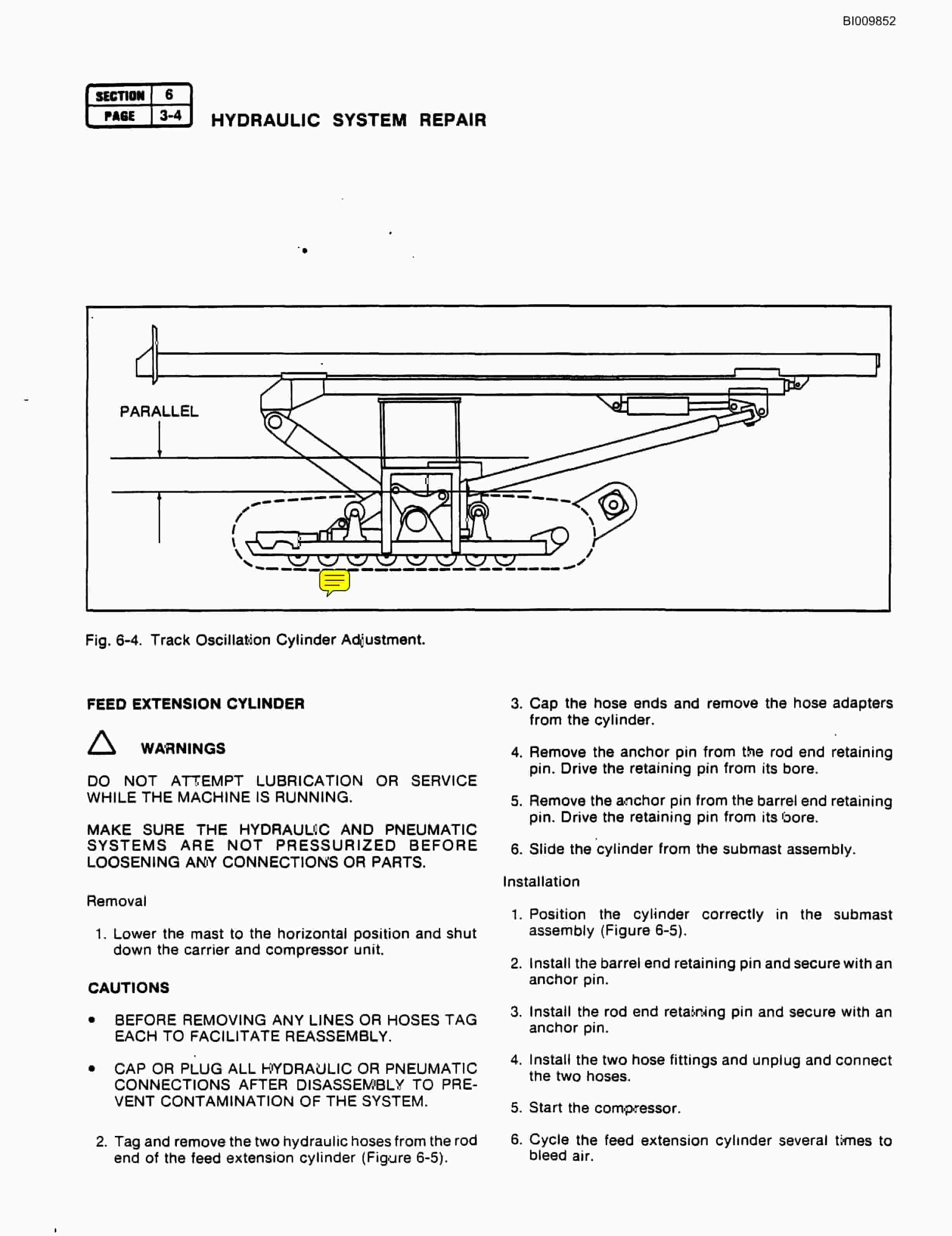 Bucyrus ATD5100 Air Trac Drill Carrier Parts Catalog BI009852-5