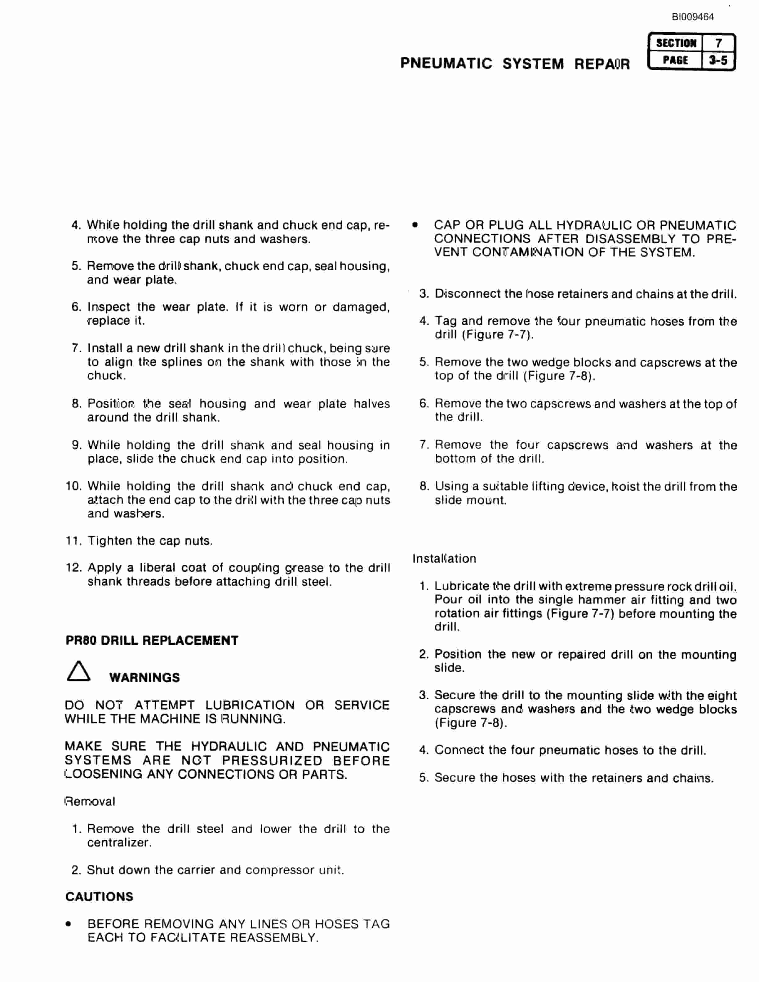Bucyrus ATD5100 Air Trac Technical Manual BI009464-5