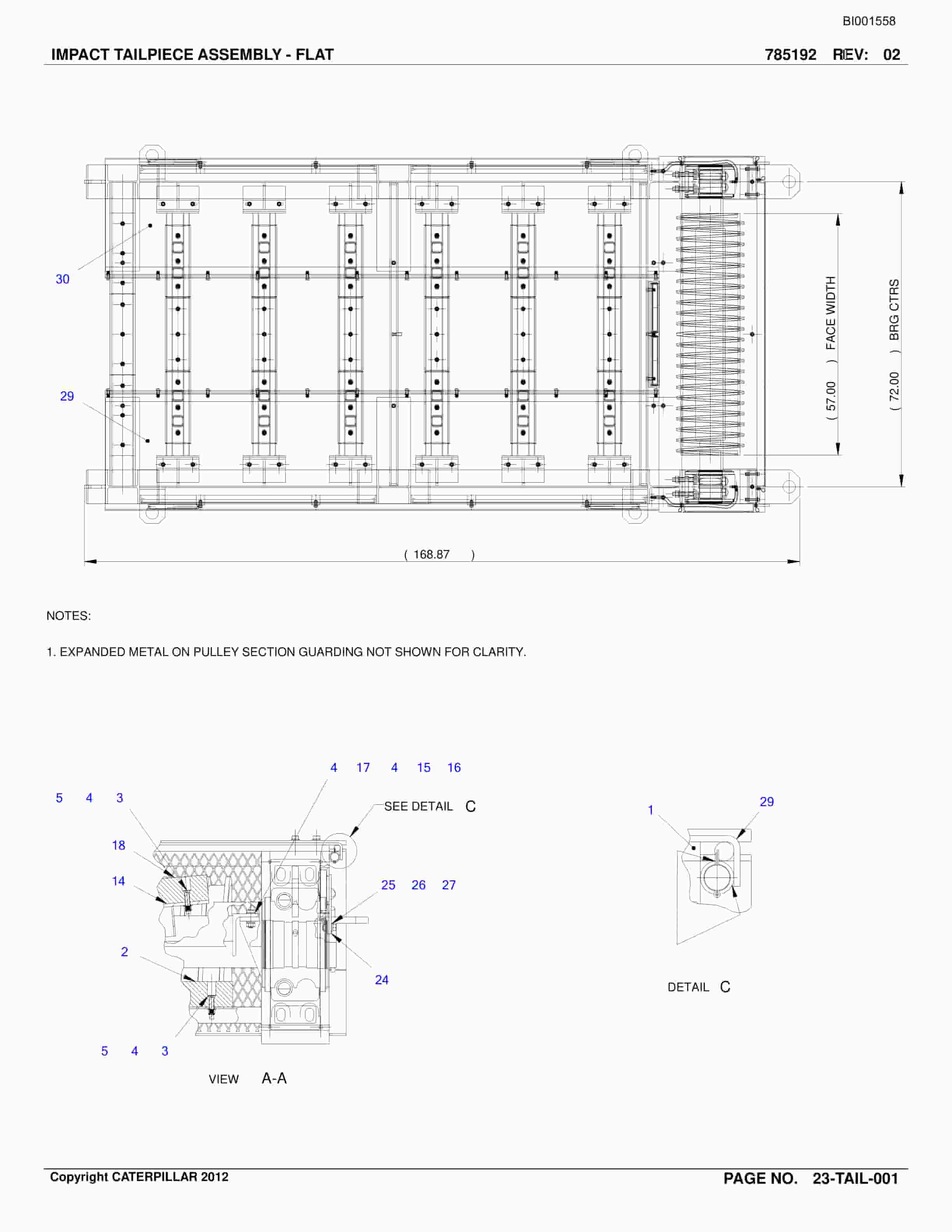 Bucyrus BC100 Belt System Parts Catalog BI001558-3