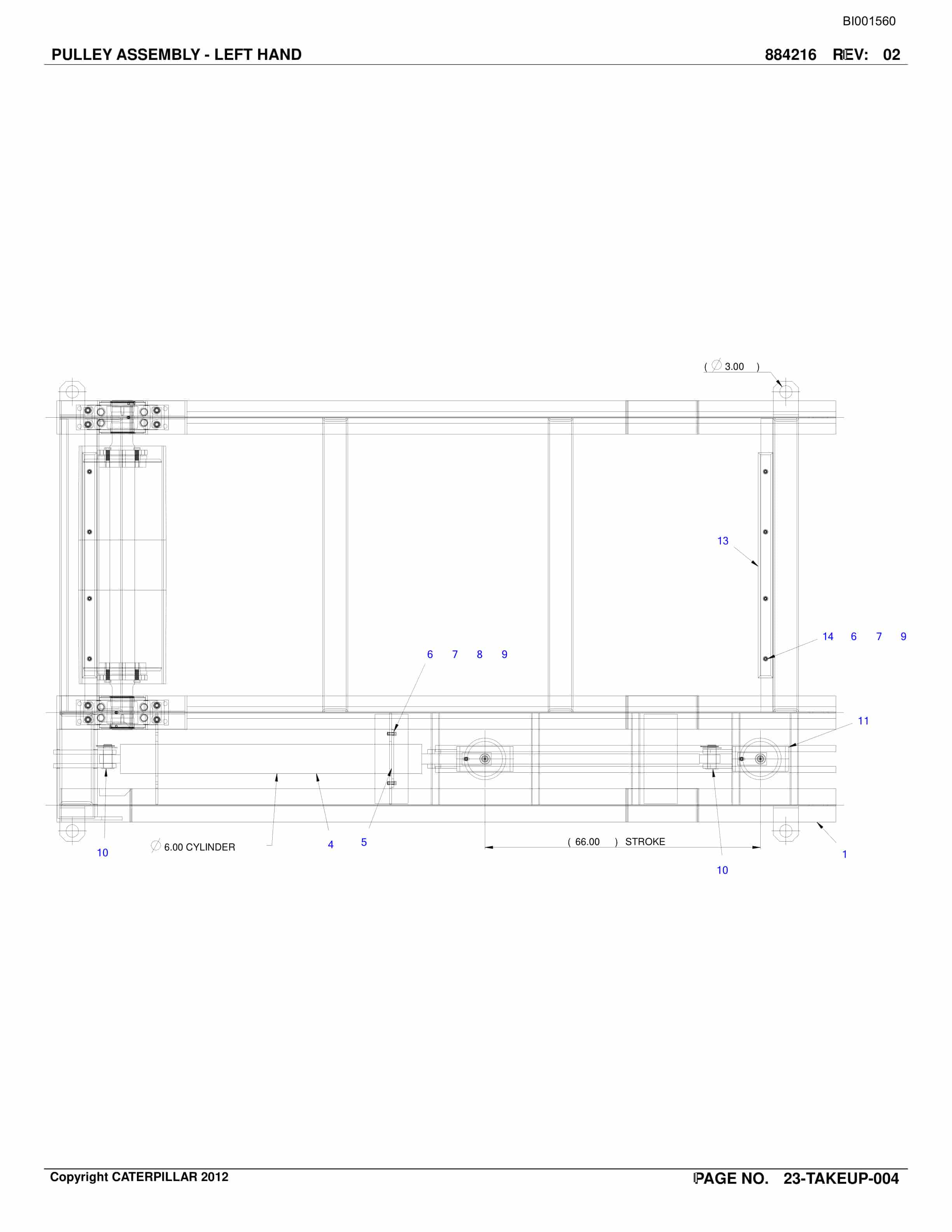 Bucyrus BC100 Belt System Parts Catalog BI001560-5