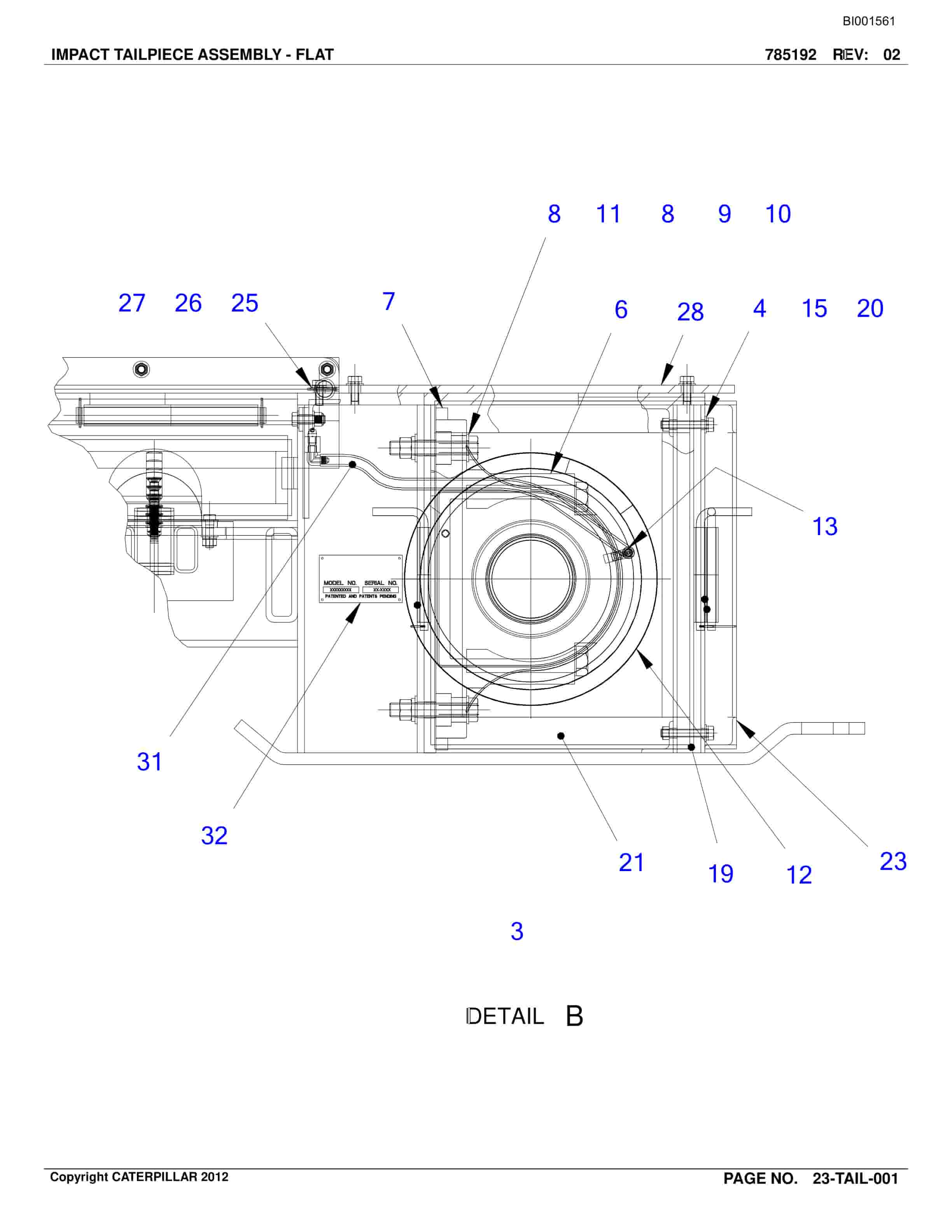 Bucyrus BC100 Belt System Parts Catalog BI001561-5