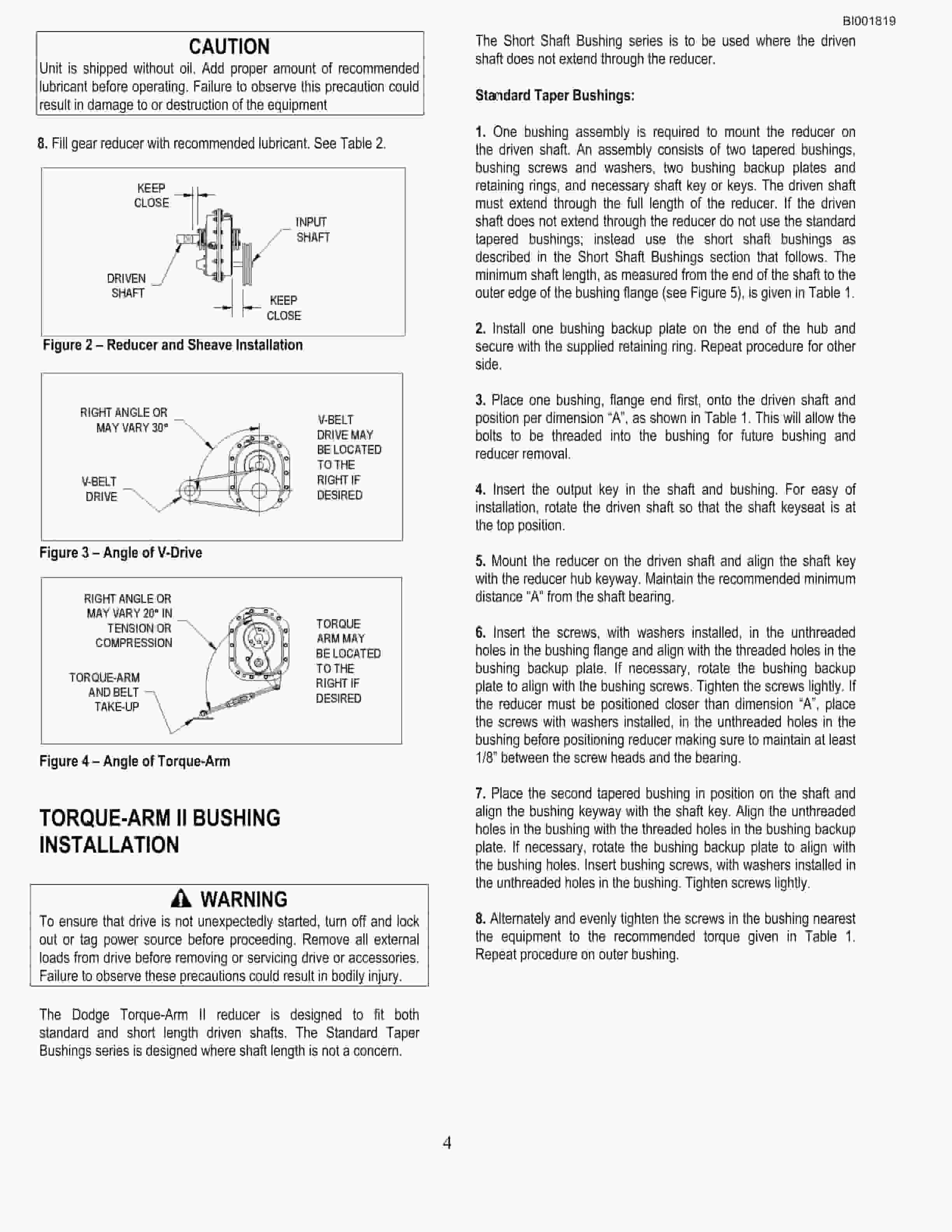 Bucyrus BC100 Belt System Parts Catalog BI001819-2