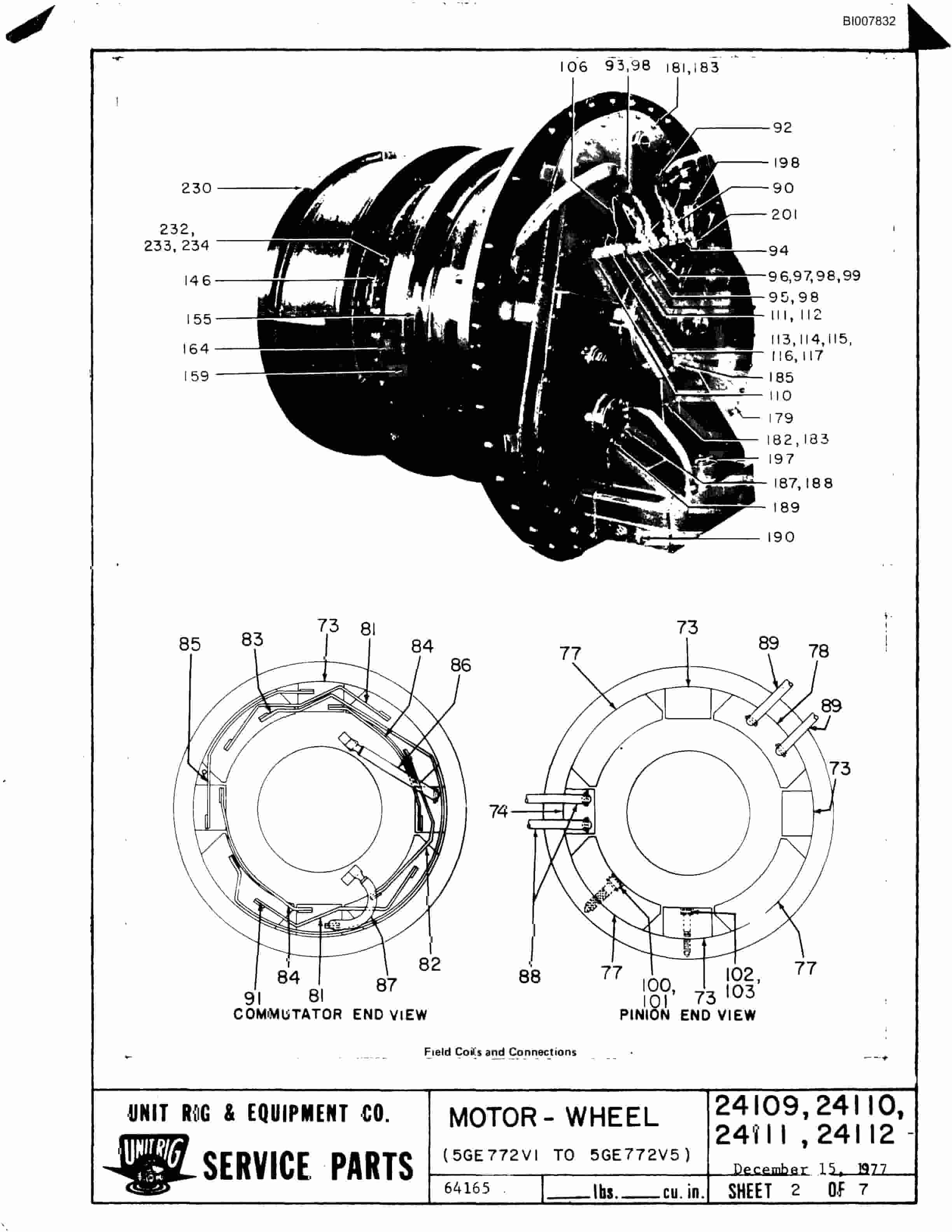 Bucyrus BD-180 Parts Catalog BI007832-4
