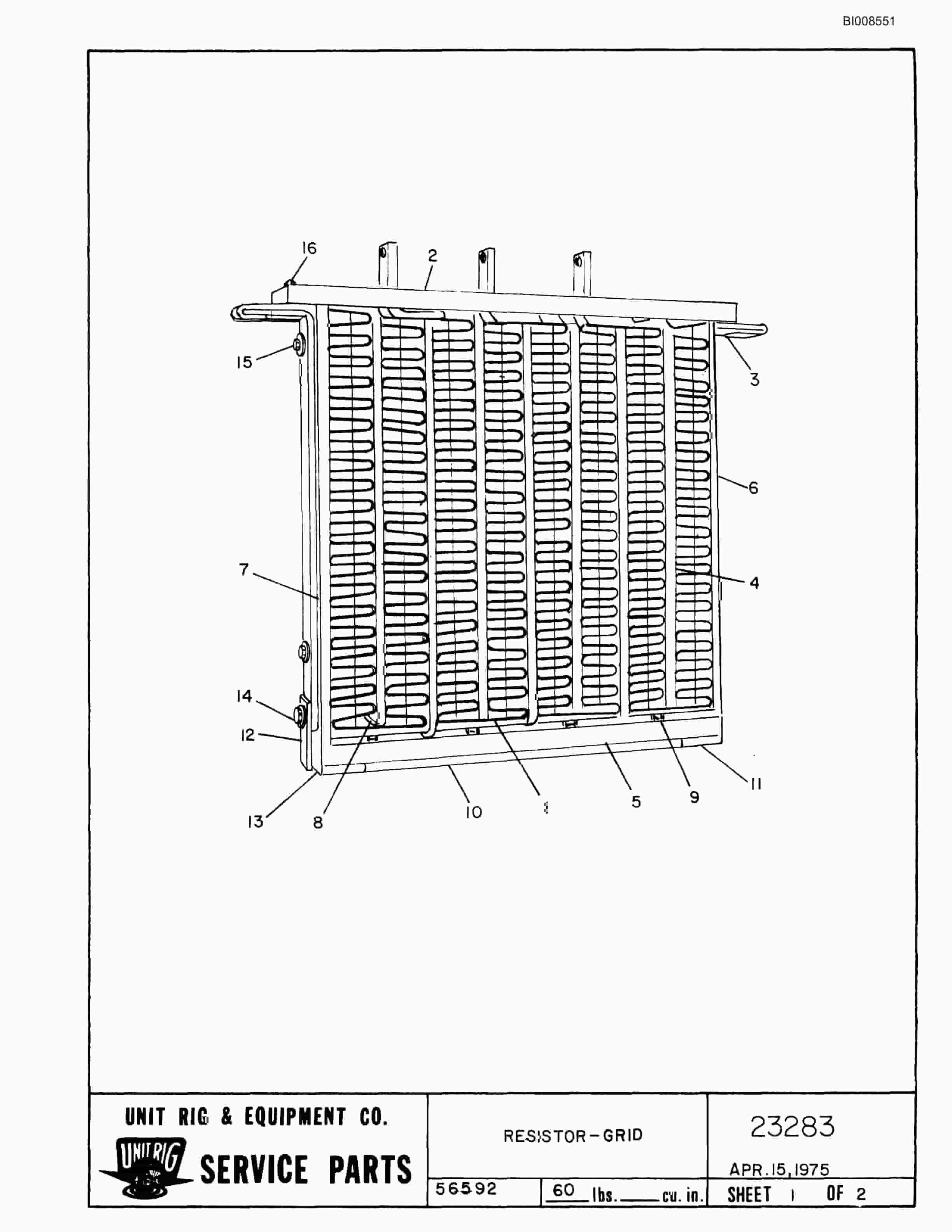 Bucyrus BD-180 Parts Catalog BI008551-4