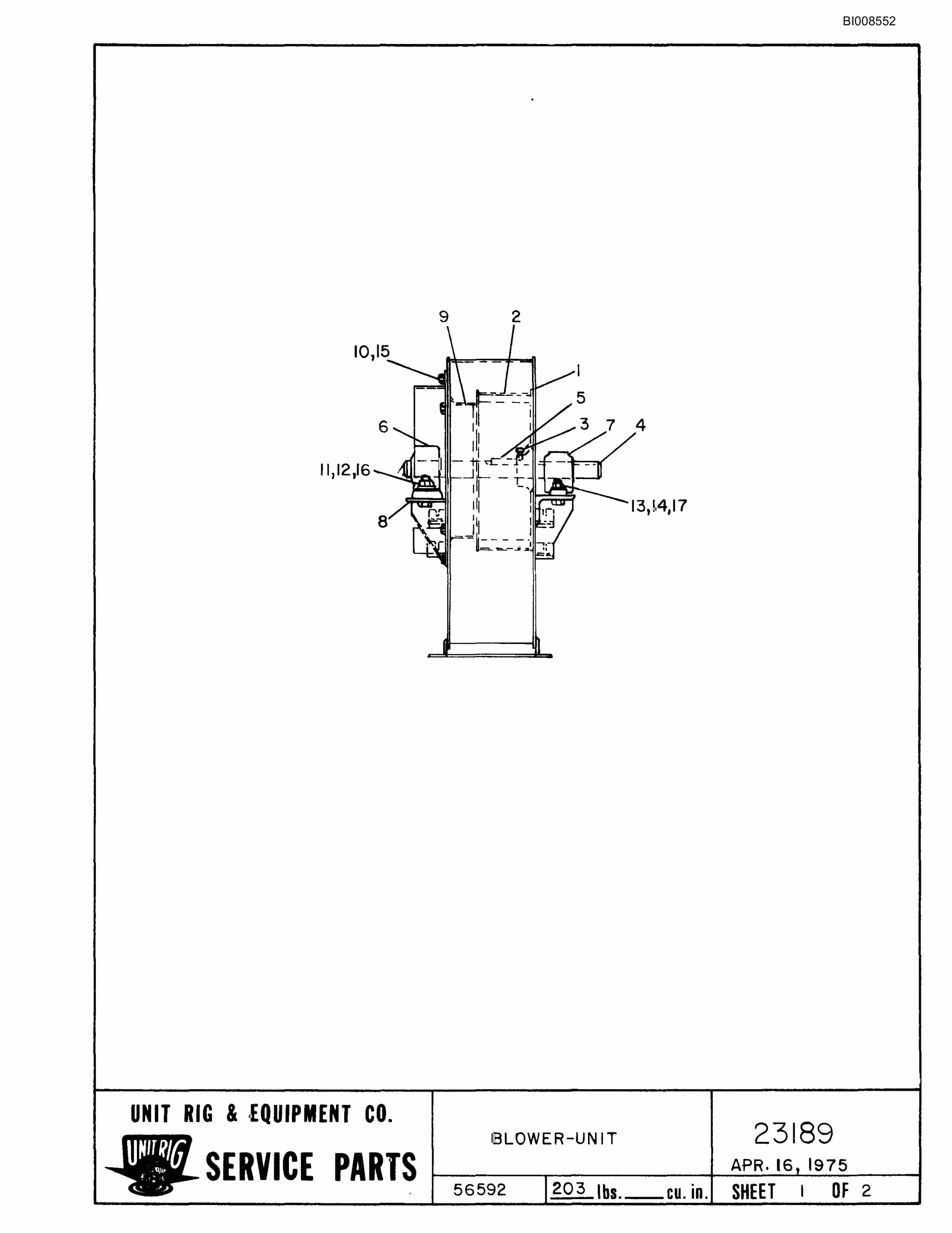 Bucyrus BD-180 Parts Catalog BI008552-5