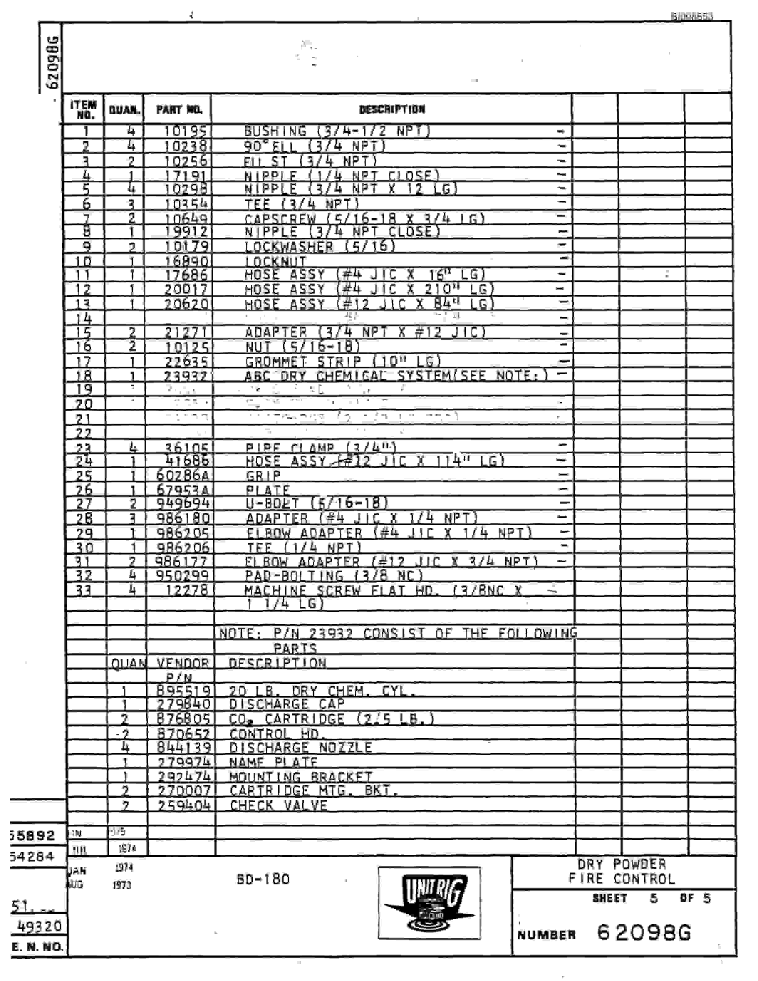Bucyrus BD-180 Parts Catalog BI008553-3